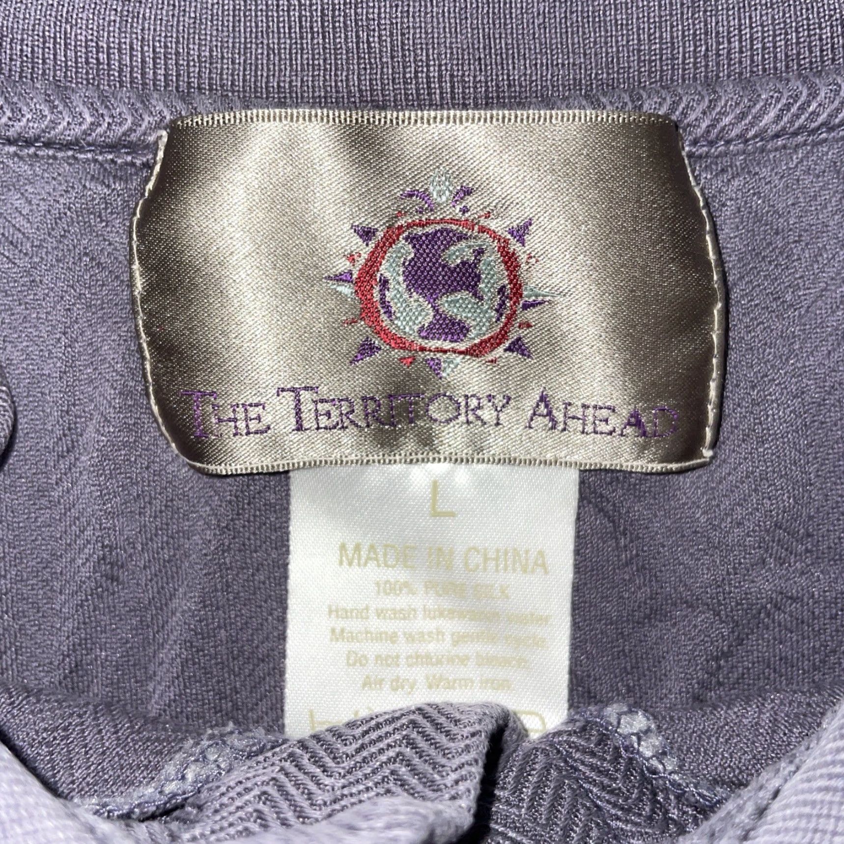 Vintage The Territory Ahead purple silk polo L Mens Regular Short Sleeve Button-Up Shirt Size US L / EU 52-54 / 3 - 3 Thumbnail
