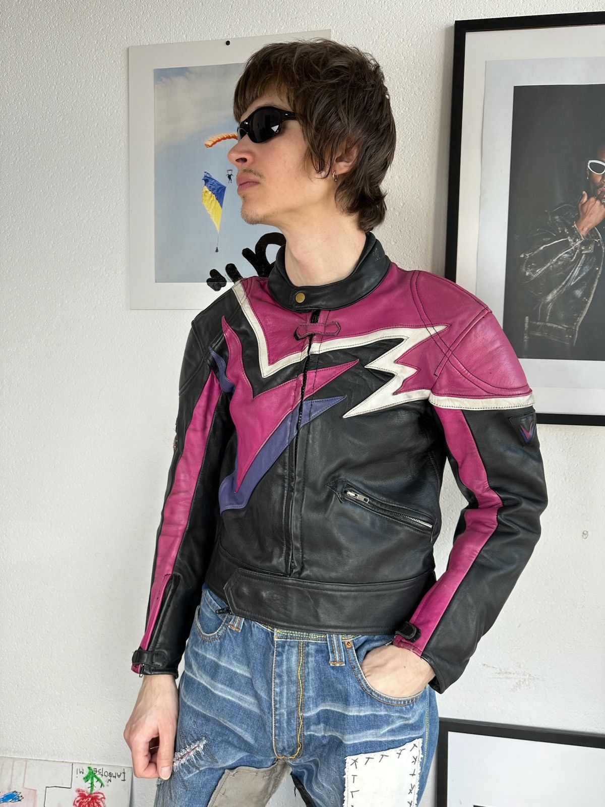 Dainese VINTAGE LEATHER JACKET MOTO RACING NASCAR DAINESE STYLE Size US M / EU 48-50 / 2 - 1 Thumbnail