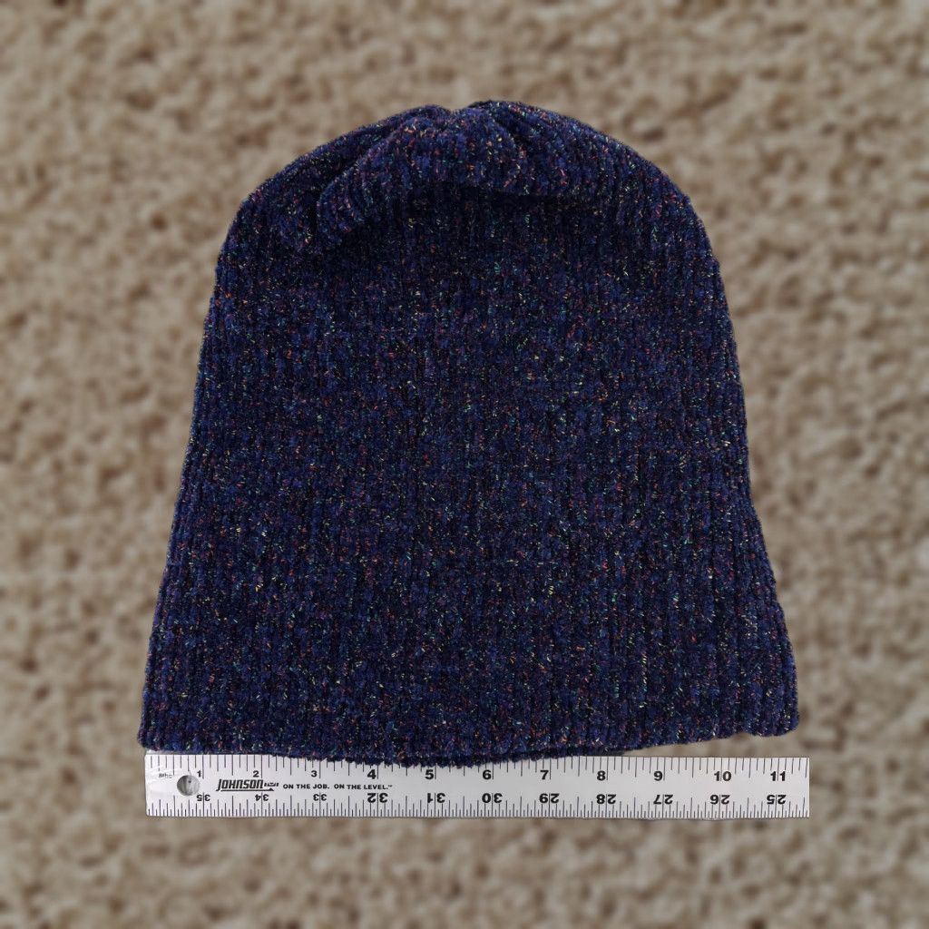 Vintage New York Accessory Group Beanie Toque Adult One Size Blue Speckled Confetti Knit Polyester Blend Ski Size ONE SIZE - 1 Thumbnail
