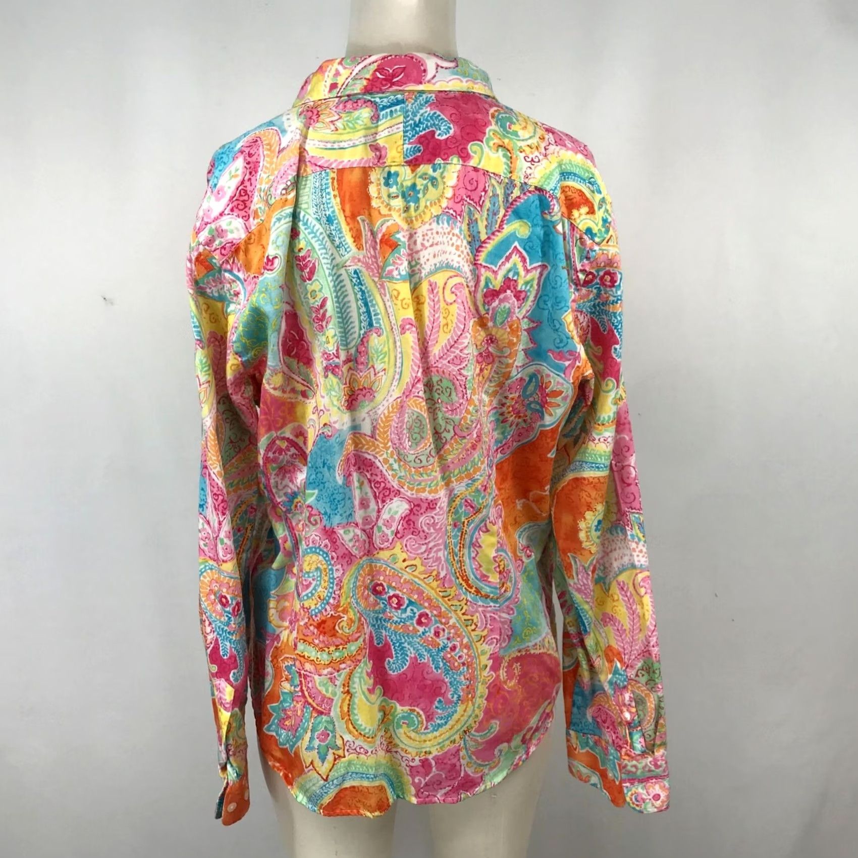 Chaps Chaps Top Womens XL WOMEN MULTICOLOR LONG SLEEVE COLLARED BUTTON COTTON Size XL / US 12-14 / IT 48-50 - 5 Thumbnail