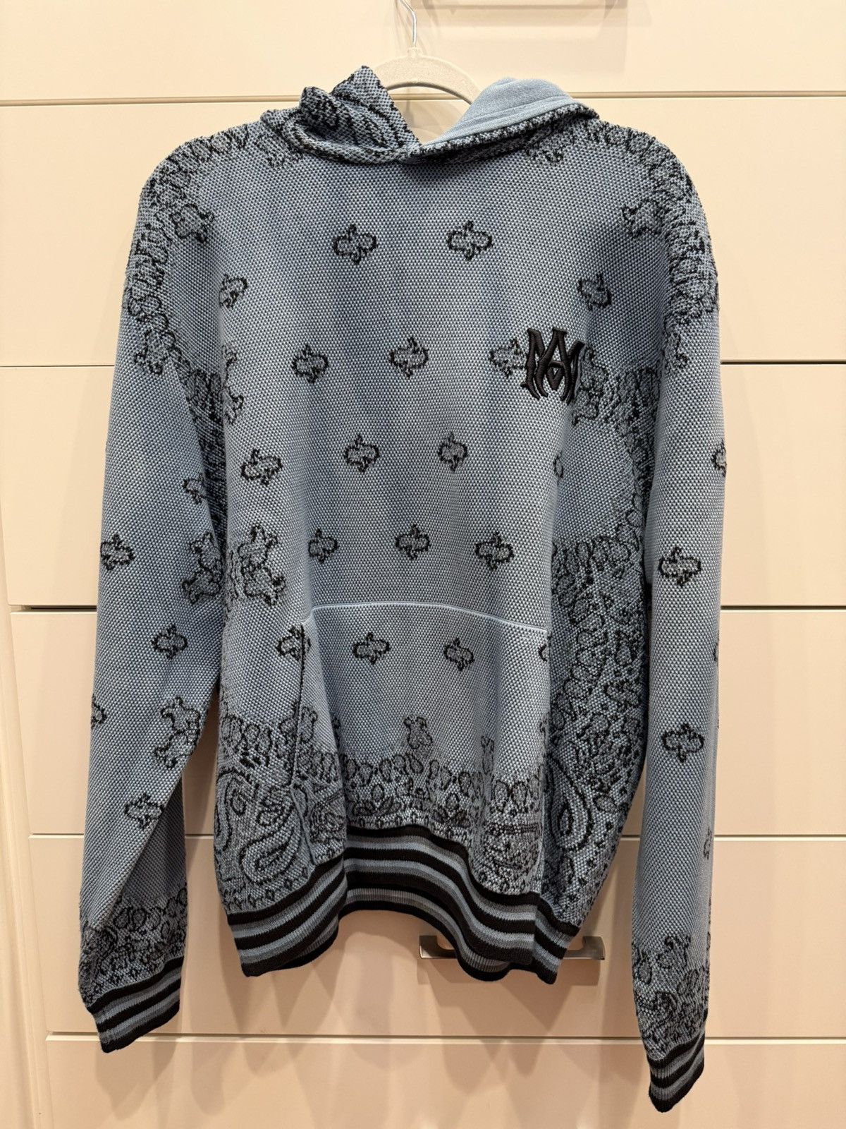 Amiri Bandana Print Hoodie Blue