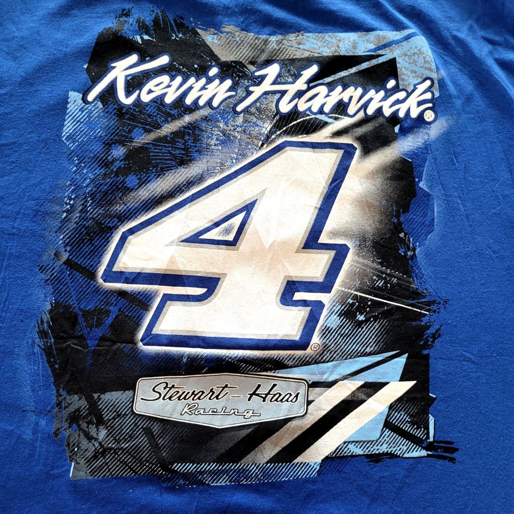 NASCAR NASCAR Kevin Harvick Busch Light T-Shirt XL Stewart-Haas Racing Vintage Blue Graphic Print NASCAR Theme Winner XL Mens Size US XL / EU 56 / 4 - 3 Thumbnail