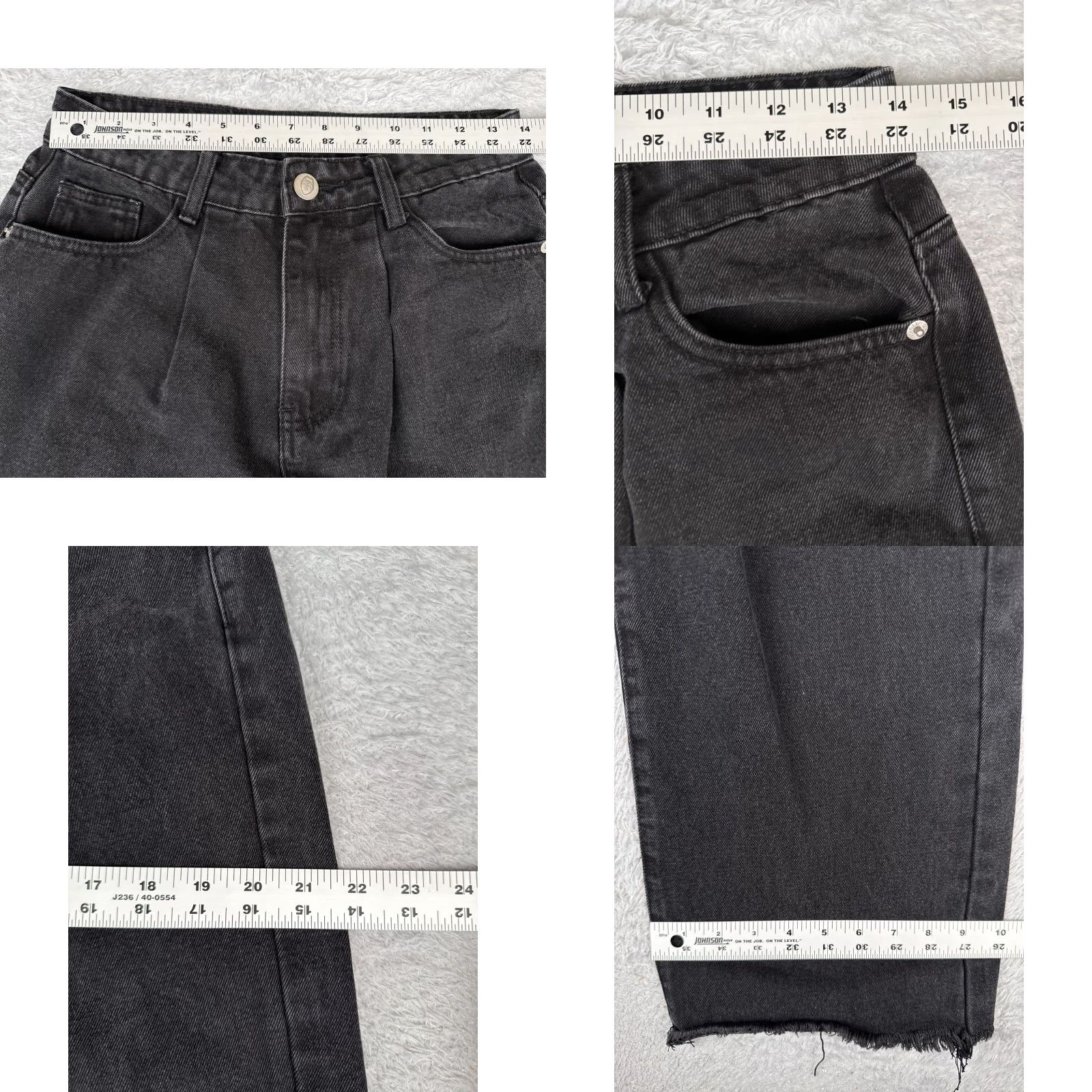 Nasty Gal Nasty Gal Jeans Women 6 Black Denim Wide-Leg High Rise Cotton Raw Hem 28x31 Womens Size 28" / US 6 / IT 42 - 9 Thumbnail