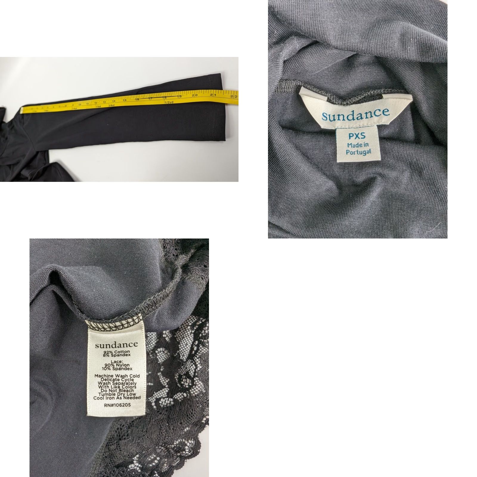 Vintage Sundance Blouse Shirt Womens PXS Turtleneck Long Sleeve Black Lace Trim Elan Floral Vintage No Size XS / US 0-2 / IT 36-38 - 8 Thumbnail