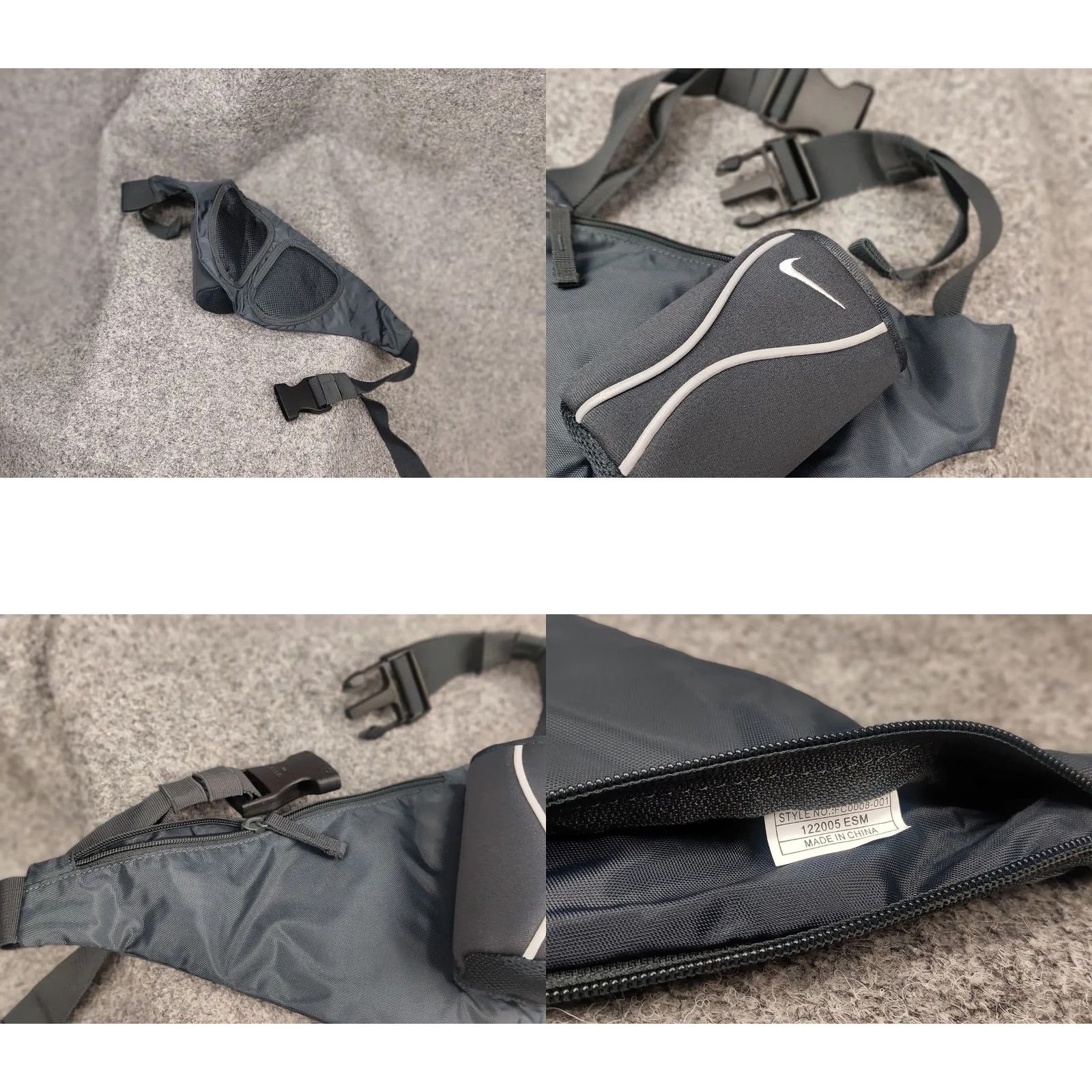 Nike VINTAGE Nike Water Bottle Holder Waist Gray bag hiking Size ONE SIZE - 8 Thumbnail
