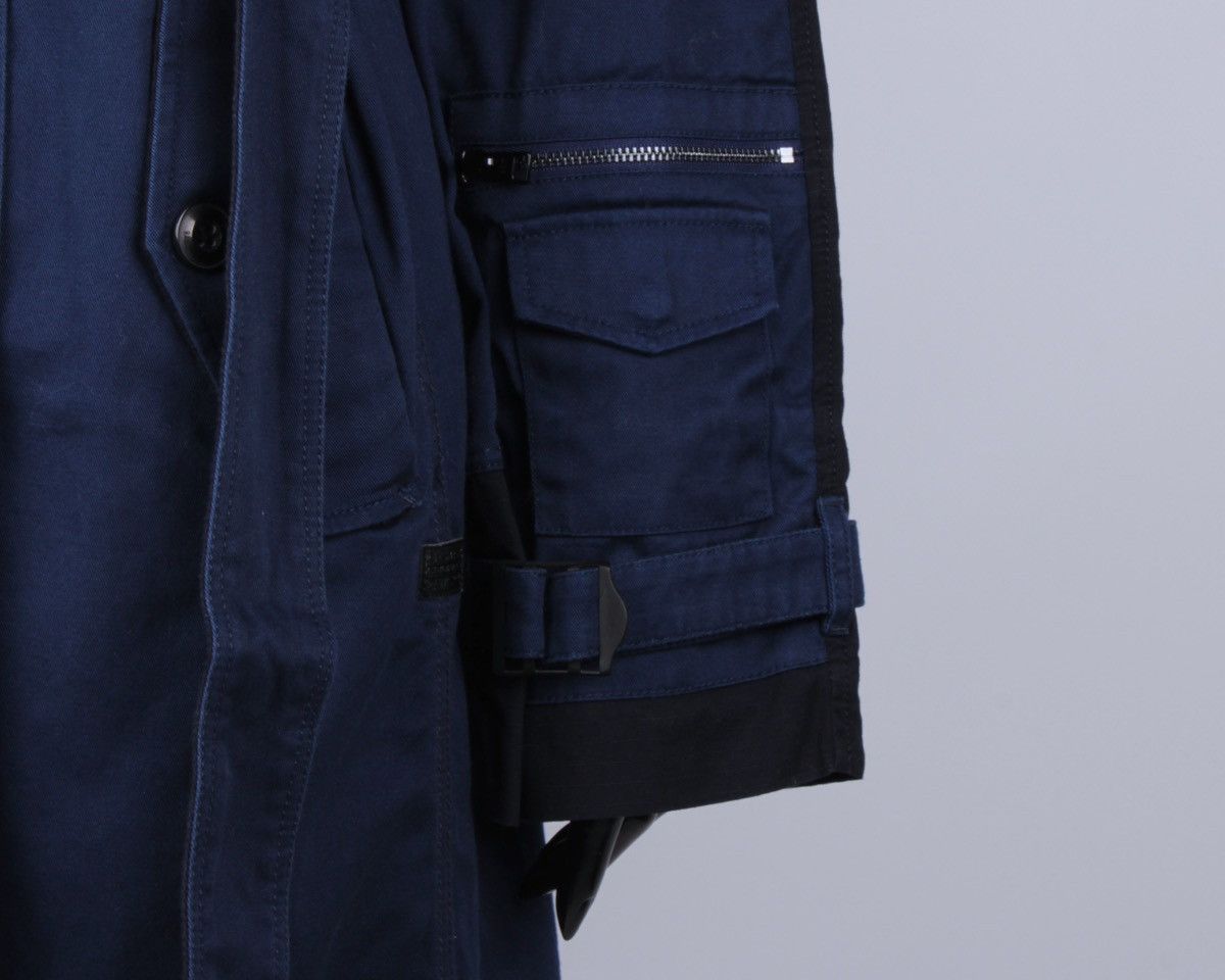 Designer × G-Star G-STAR RAW Duty Classic Trench Blue Cotton Long Coat Jacket Size M / US 6-8 / IT 42-44 - 10 Thumbnail