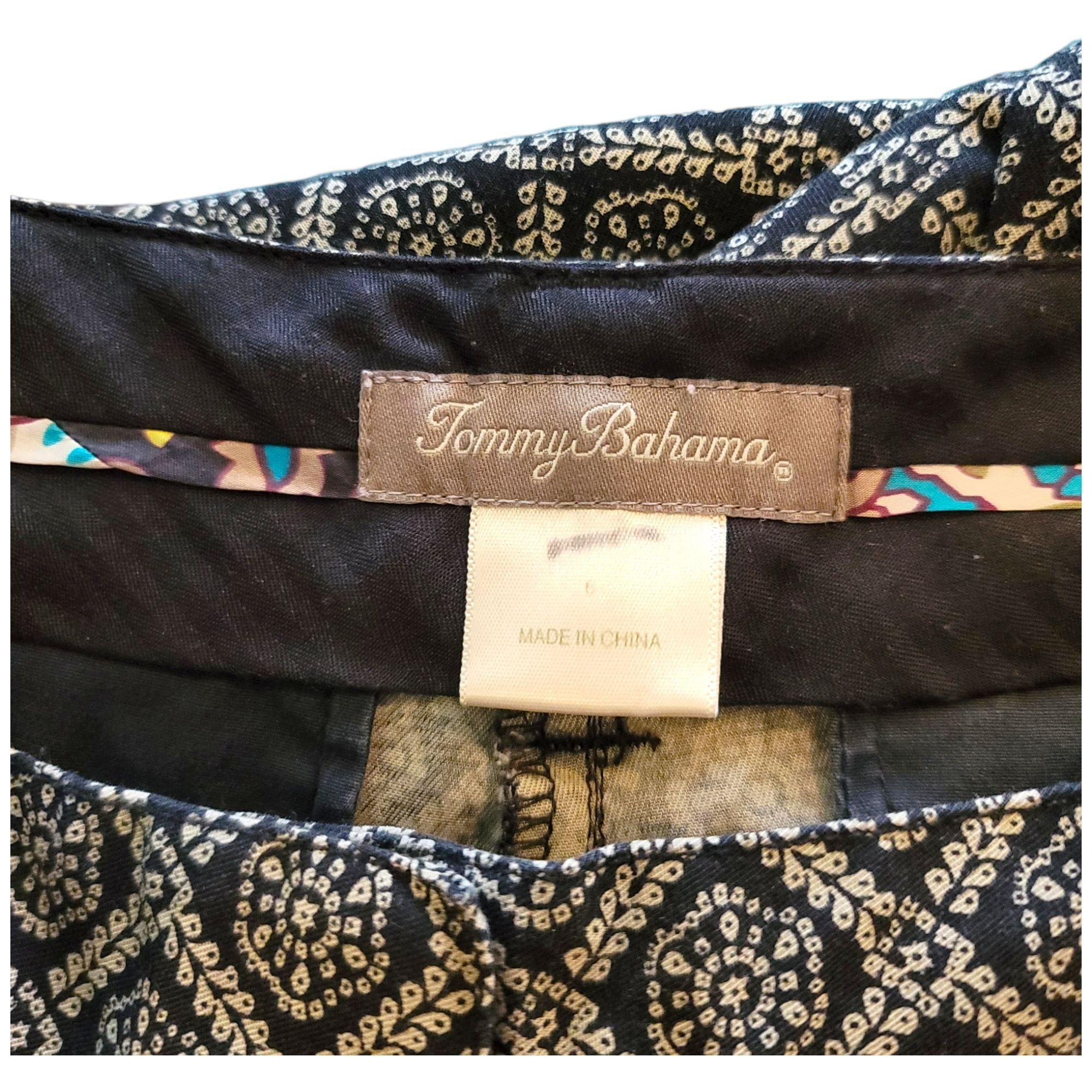 Tommy Bahama Tommy Bahamas Pants Black Tan Geometric Pattern Flat Front W Size 28" / US 6 / IT 42 - 7 Thumbnail
