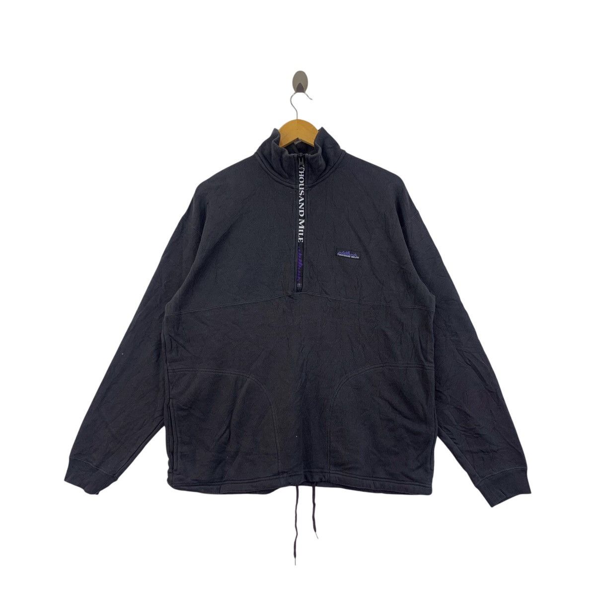 Vintage Vintage THOUSAND MILE Label Half Zipper Fleece Sweatshirt Size US L / EU 52-54 / 3 - 1 Thumbnail