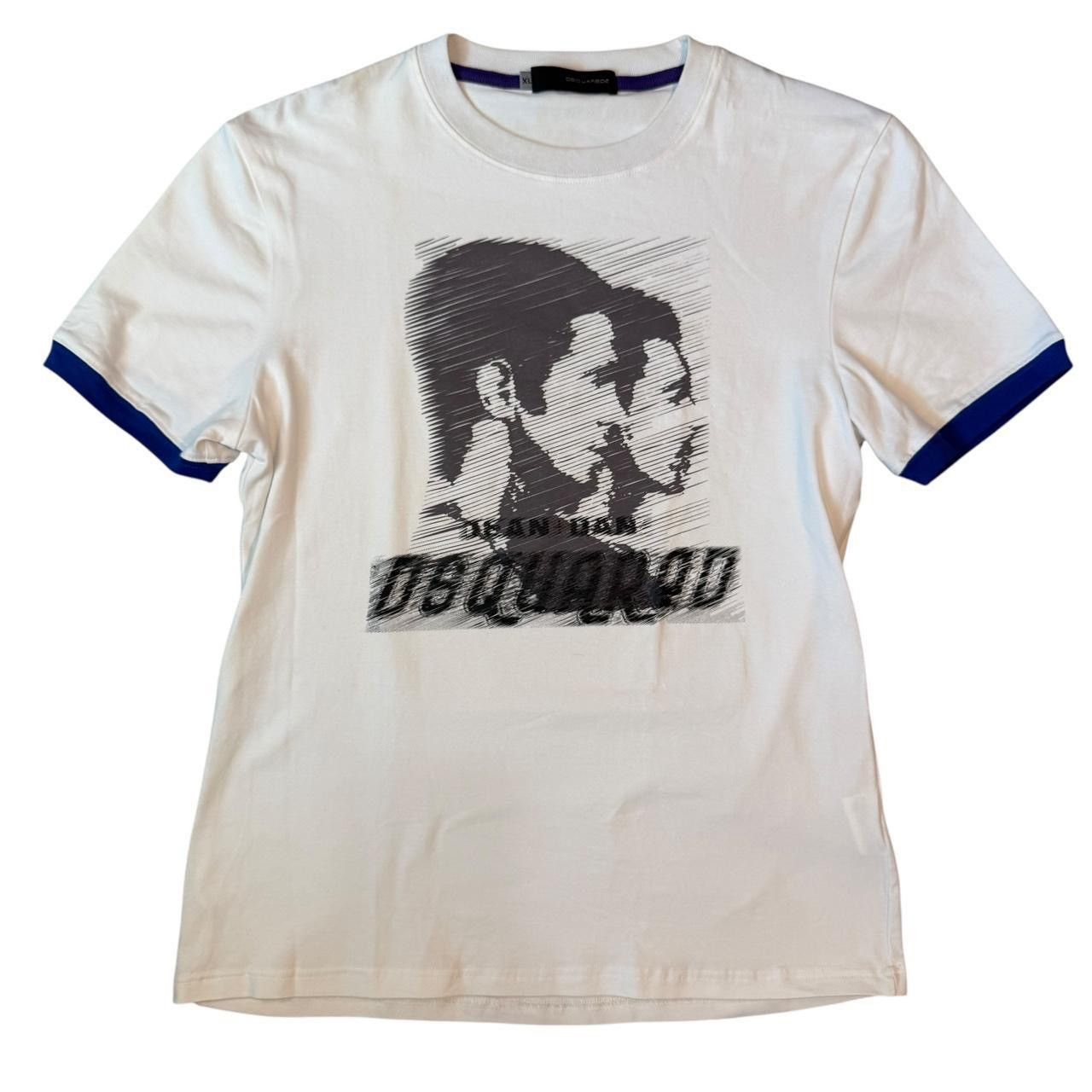 Dsquared2 DSQUARED2 Graphic T-shirt y2k White/Blue Dean & Dan Caten Size US XS / EU 42 / 0 - 1 Thumbnail