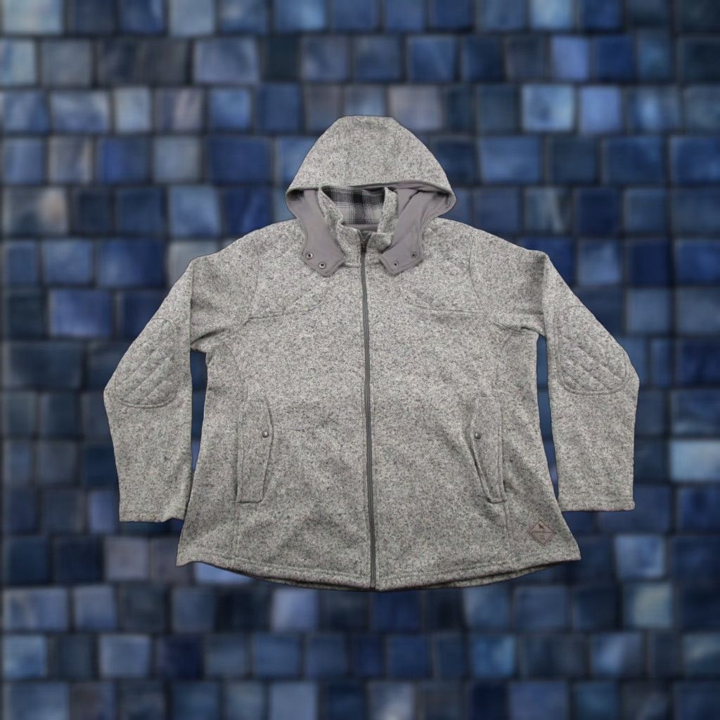 Eddie Bauer Eddie Bauer Full Zip Hooded Quilted Elbow Patch Sweater Fleece Jacket 2XL Gray 2XL Eddie Bauer Jacket Full Zip Hooded Fleece Casual Womens Size XXL / US 16-18 / IT 52-54 - 1 Thumbnail
