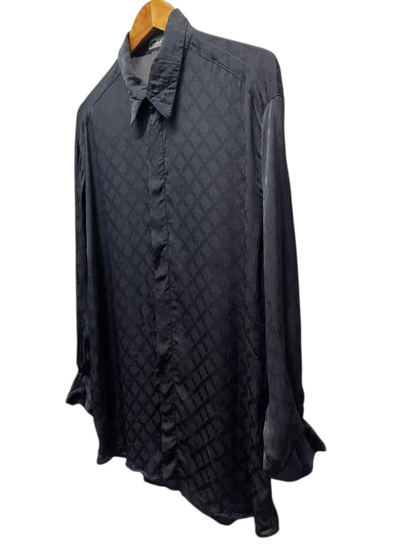 Versace GIANNI VERSACE Black Silk Hidden Long Sleeve Size US M / EU 48-50 / 2 - 1 Thumbnail