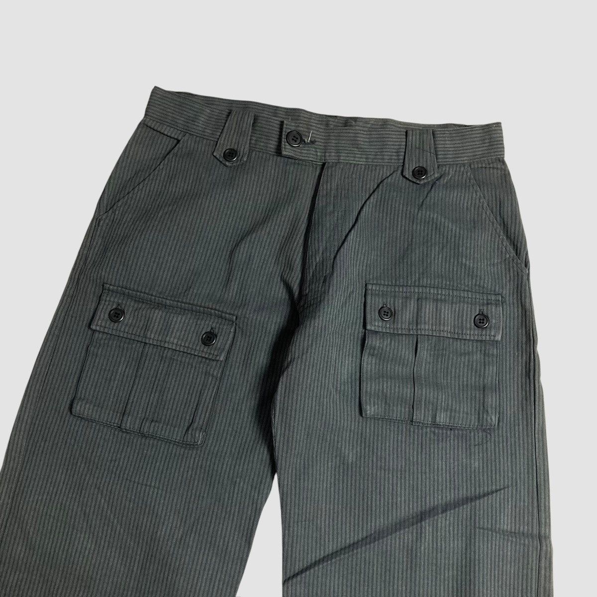 Hysteric Glamour × Japanese Brand × PPFM OLIVE GIRL Striped Unique Cargo Pants Multi Pocket Size US 29 - 3 Thumbnail