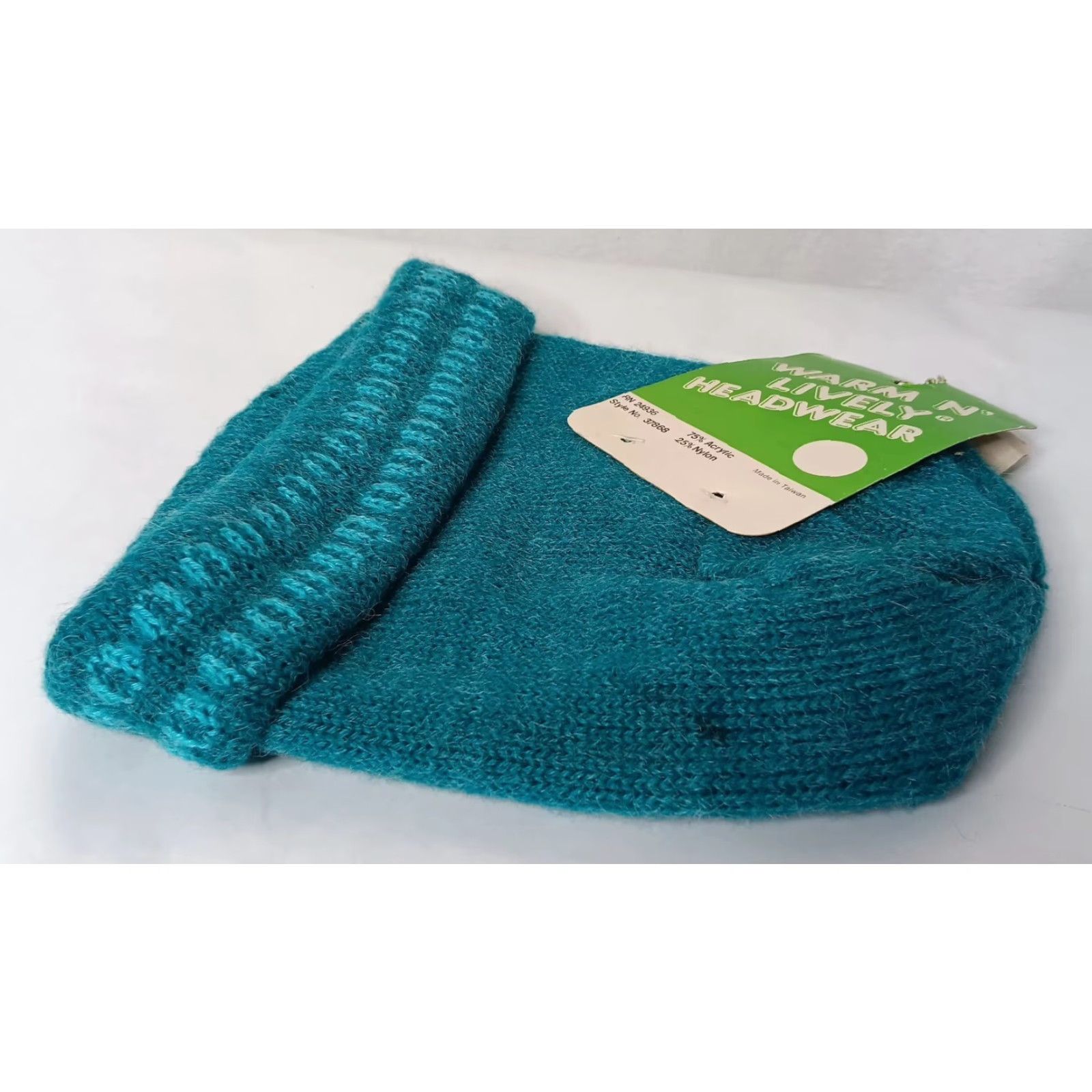 Vintage VINTAGE Warm N' Lively Beanie Knit Hat One Size Blue Acrylic Nylon Casual Womens Size ONE SIZE - 7 Thumbnail