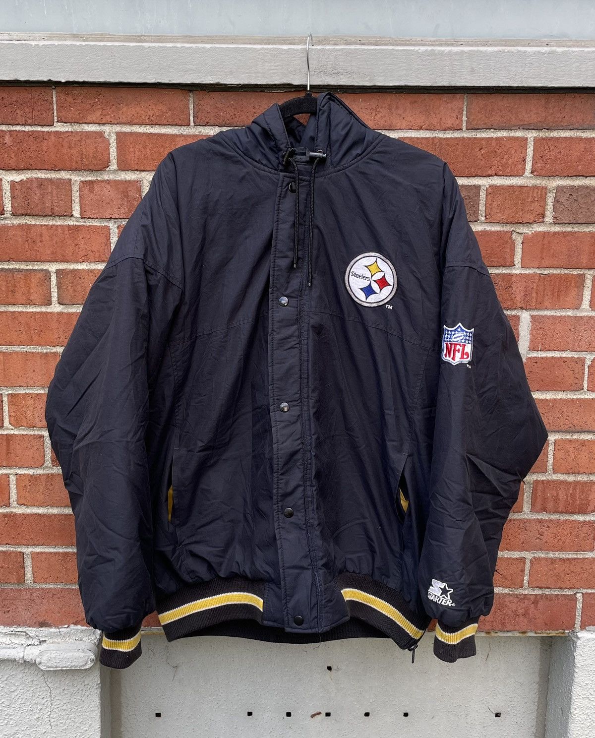 Starter Vintage 90s Pittsburgh Steelers Starter Jacket Puffer NFL Size US XL / EU 56 / 4 - 1 Thumbnail