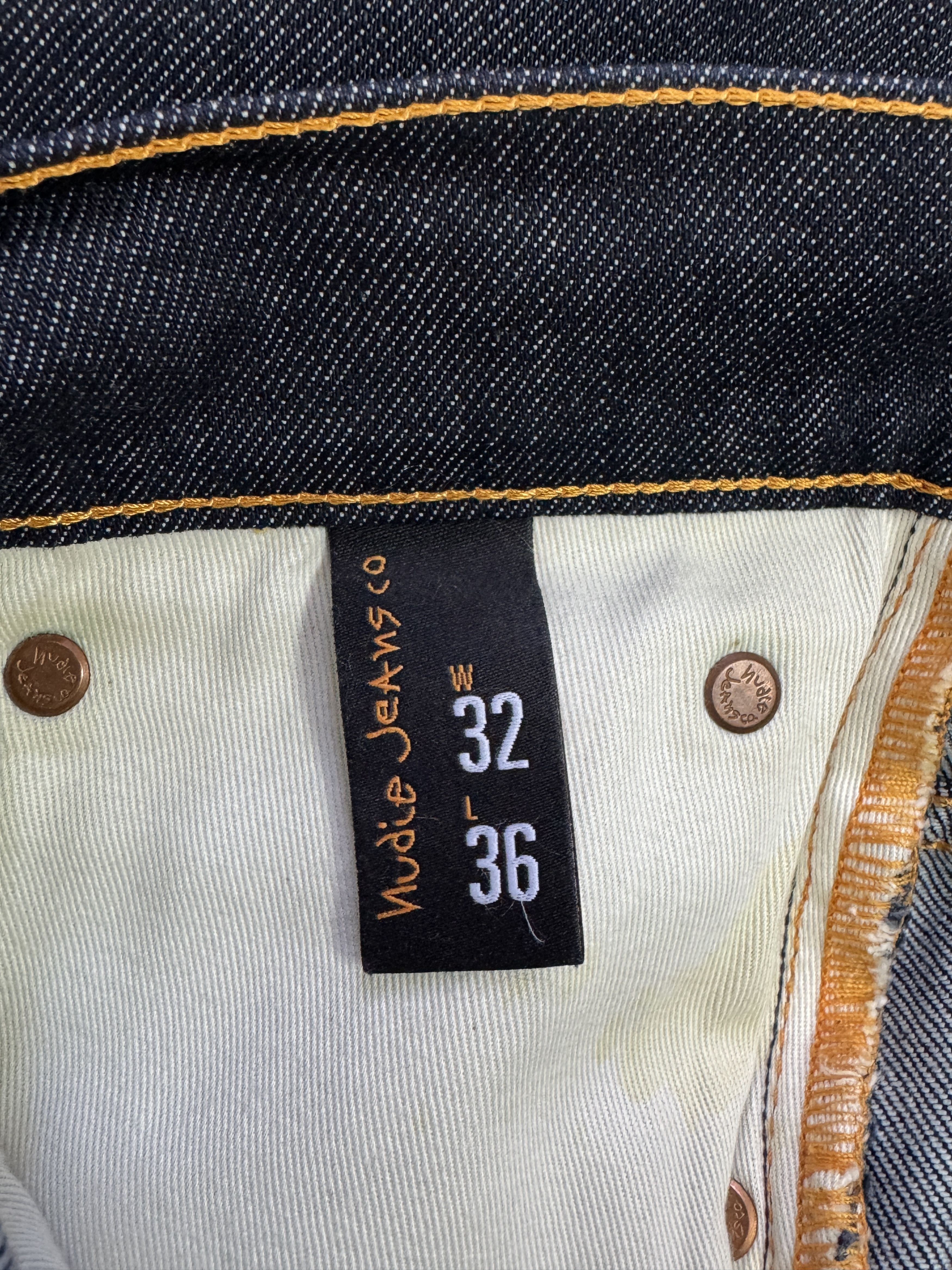 Nudie Jeans Nudie Jeans Grim Tim Indigo Dry Navy Made in Italy W32 L36 Size US 32 / EU 48 - 9 Thumbnail