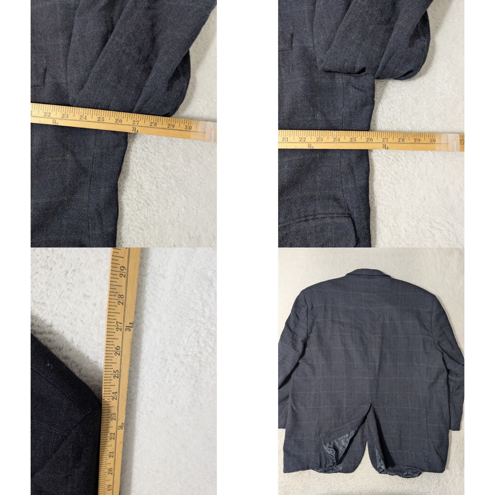 Ralph Lauren Lauren Ralph Lauren Blazer Mens 54L Blue Harringbone Plaid Two Button Sport Coat Size 54R - 5 Thumbnail