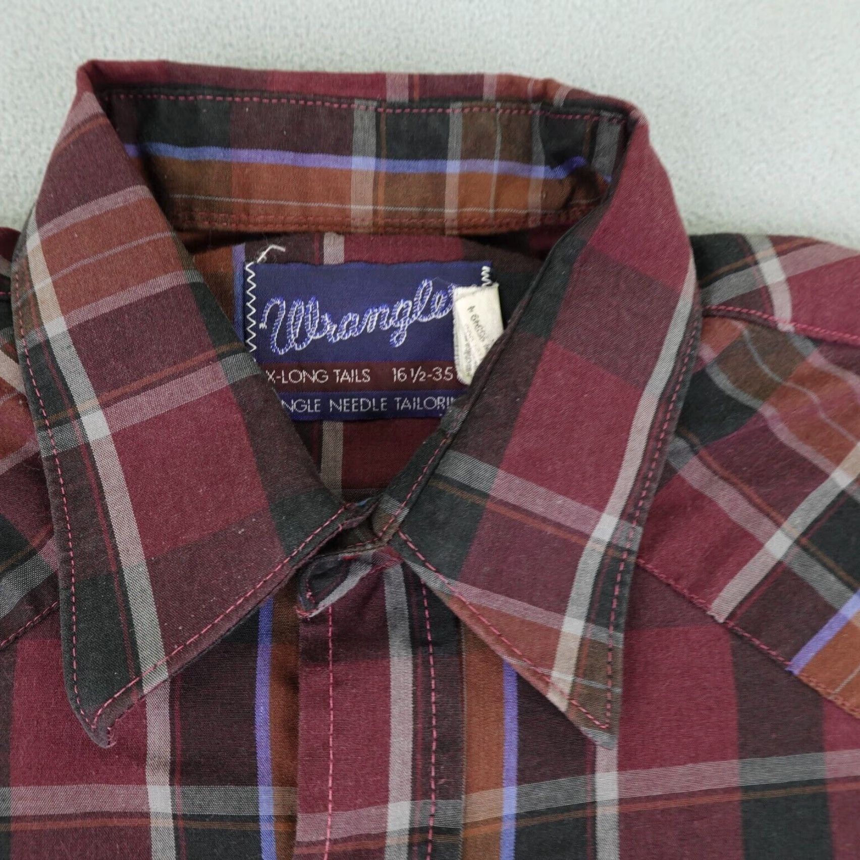 Wrangler VINTAGE Wrangler Shirt Men Large Red Plaid Western Cowboy Pearl Snap Long Sleeve Casual Outdoor Size US L / EU 52-54 / 3 - 2 Thumbnail
