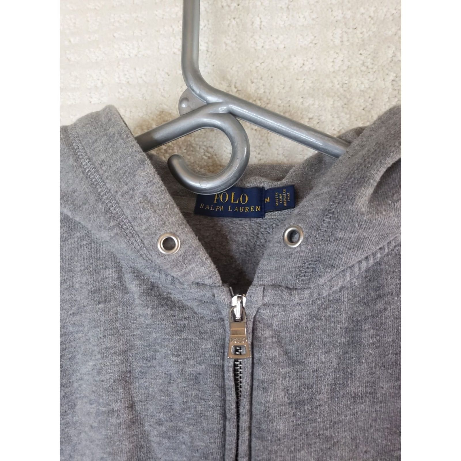 Polo Ralph Lauren Polo Ralph Lauren Hoodie Women's M Grey Jersey Zip Up Pockets Loose Fit Full Zip No Drawstring Size M / US 6-8 / IT 42-44 - 6 Thumbnail