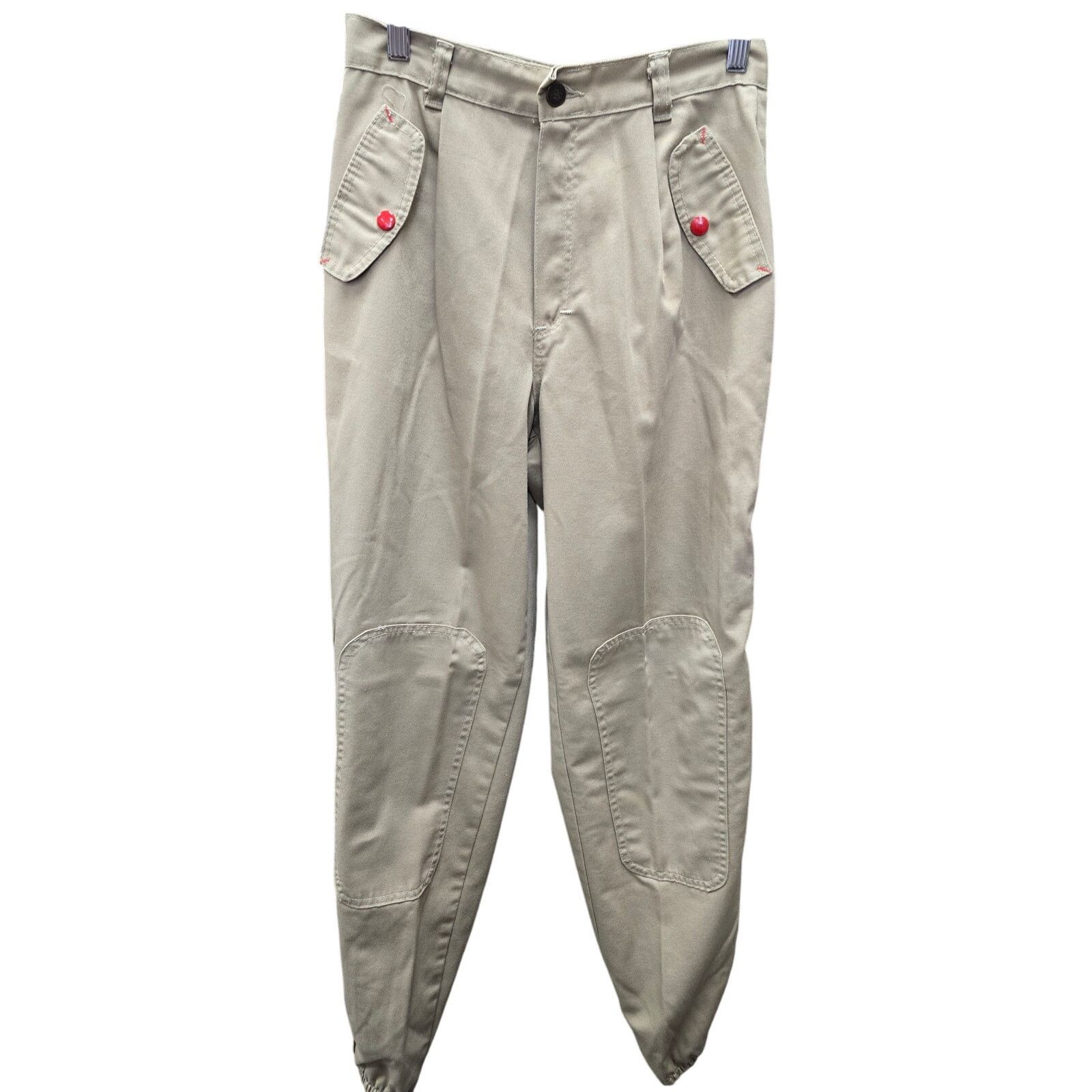 Other Vintage Shades Khaki Elastic Ankle Pants Size 26" / US 2 / IT 38 - 2 Thumbnail