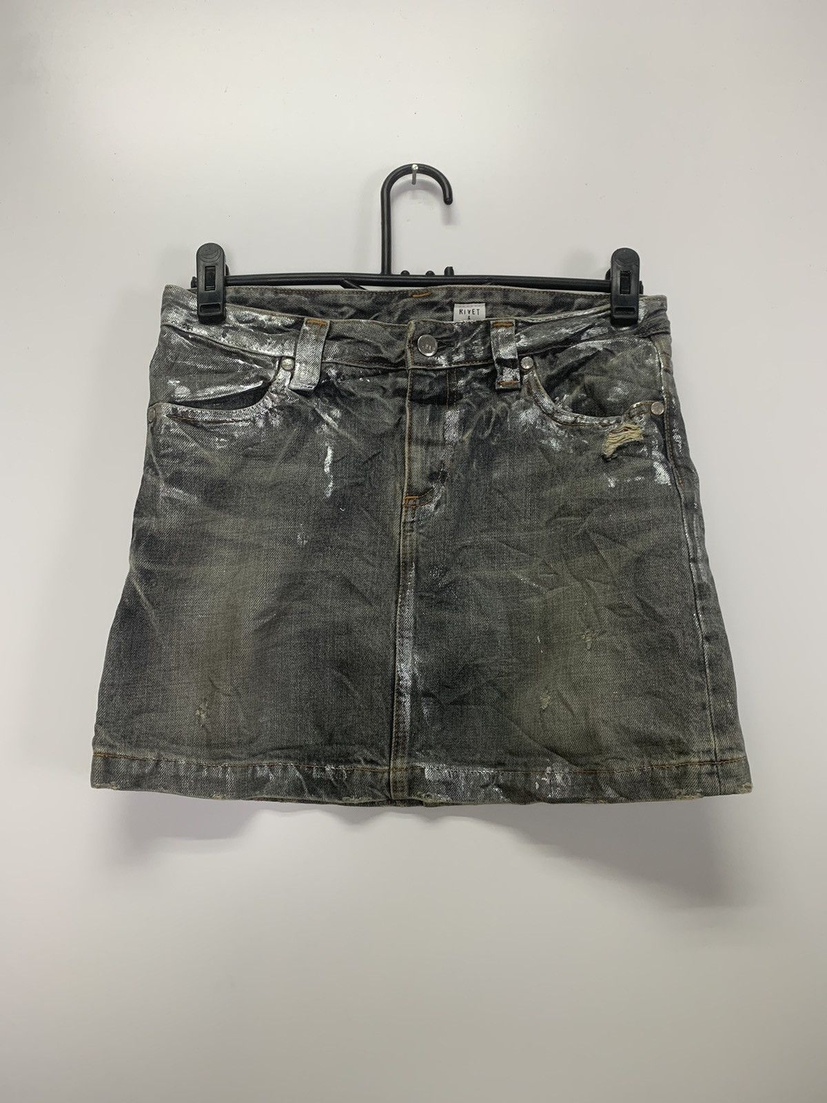 Japanese Brand Rivet & Blue Distress Short Skirt Size 28" / US 6 / IT 42 - 1 Thumbnail