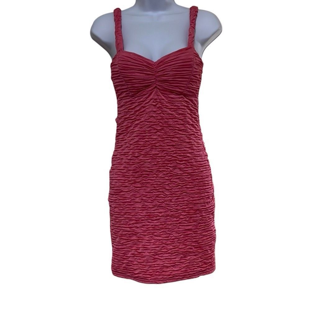 Other Skinwear Womens 10 Pink Ruched Bodycon Mini Dress Party, Coc Size L / US 10 / IT 46 - 1 Thumbnail