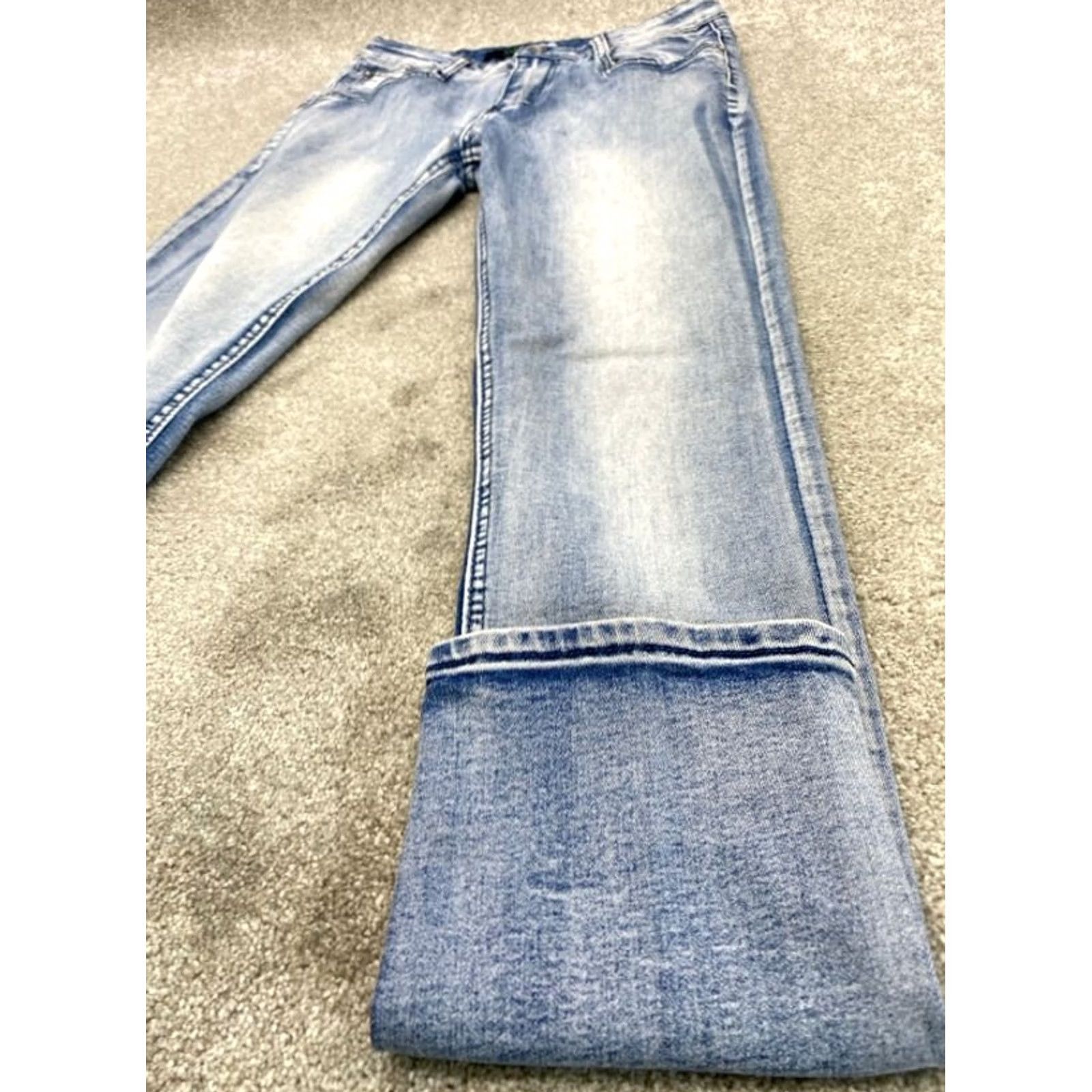 Denime Rivelli Jeans 32x32 Blue Denim Straight Slim 5808 Jeans Mens Regular 5-Pocket Stretch Cotton Polyester Spandex N/A Size US 32 / EU 48 - 3 Thumbnail