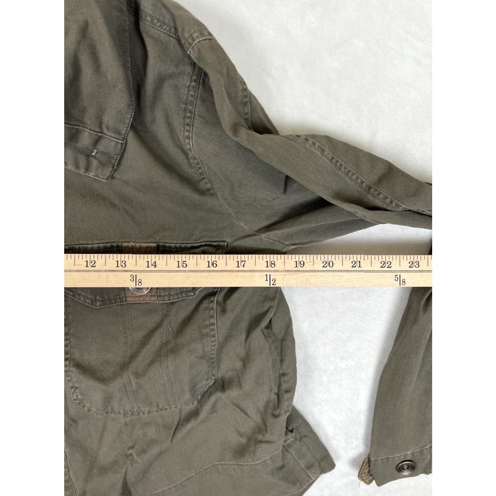 Vintage BKE Buckle Women's Button Front Shirt Small Green Military Twill Pockets Utility Size S / US 4 / IT 40 - 5 Thumbnail