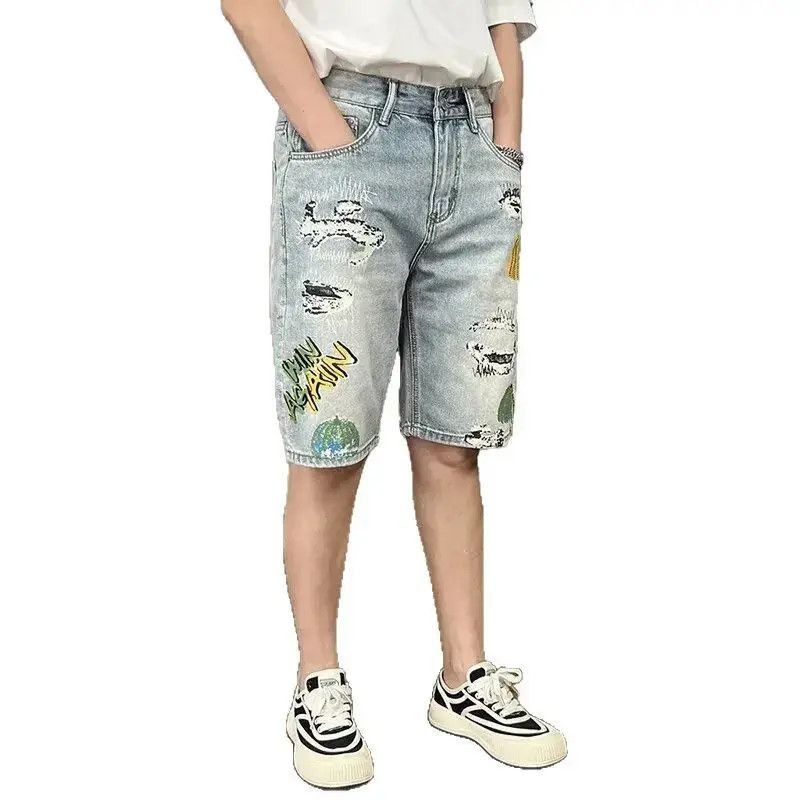 Japanese Brand Retro graffiti printed denim shorts Size US 32 / EU 48 - 5 Thumbnail