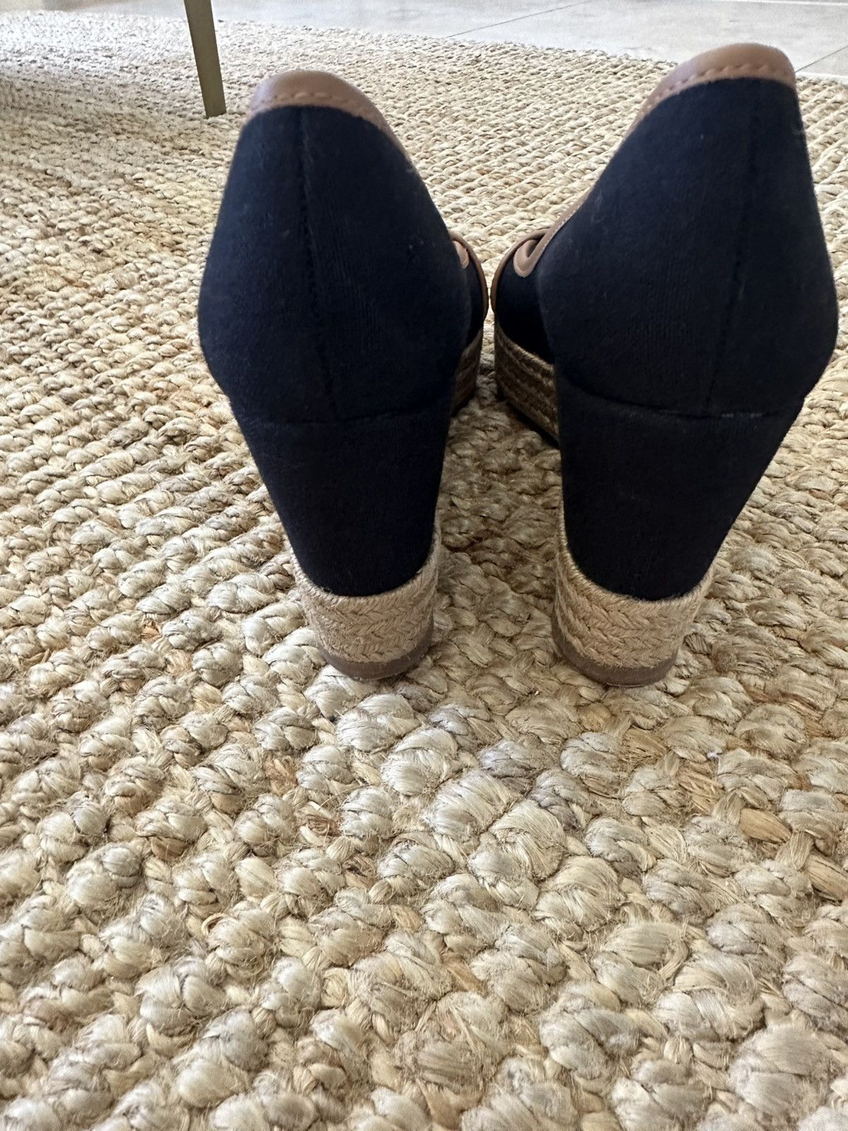Tory Burch TORY BURCH Black Majorca Wedges Size 37 US 7 Size US 7 / IT 37 - 6 Thumbnail