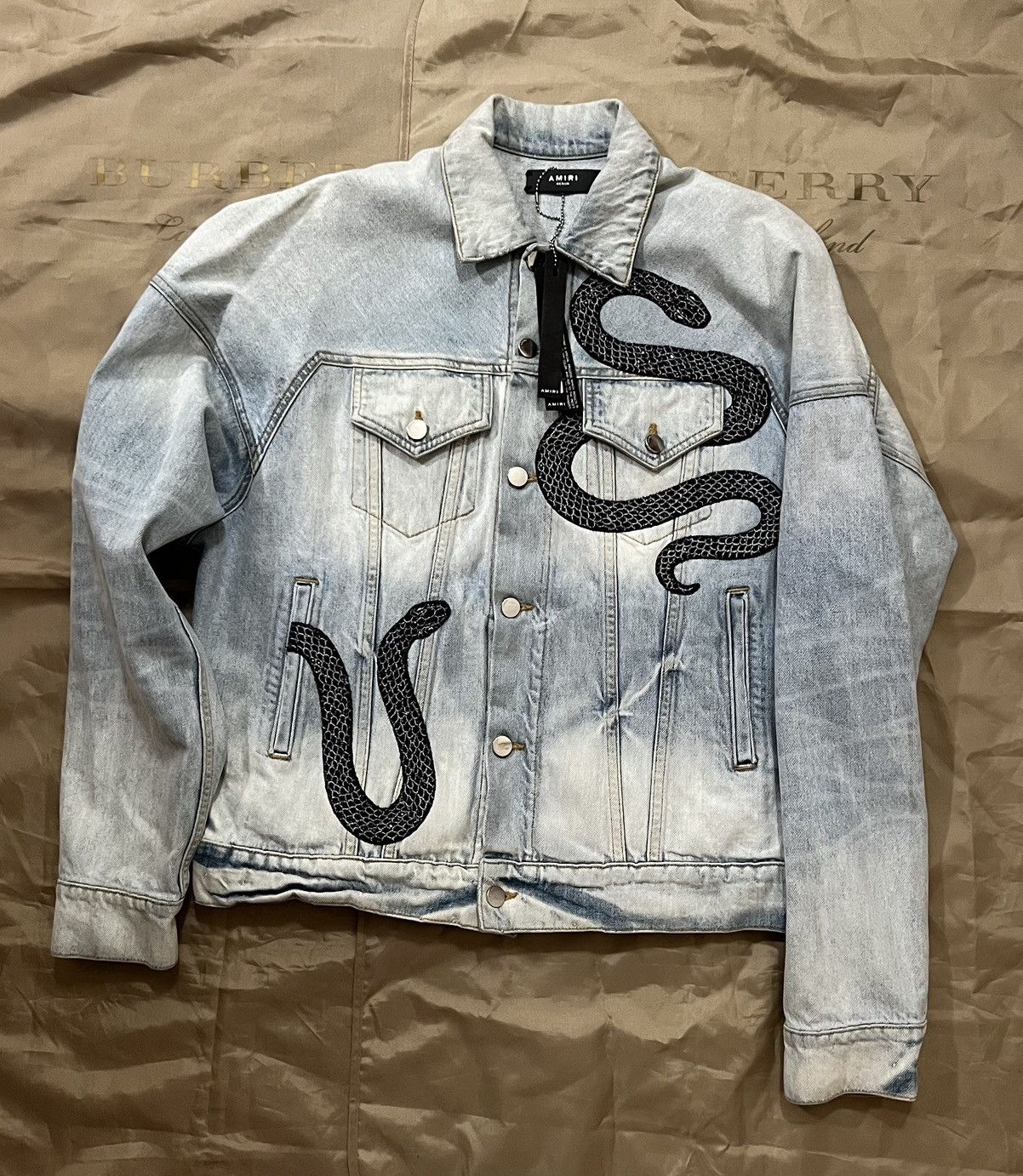 Amiri snake denim jacket hotsell