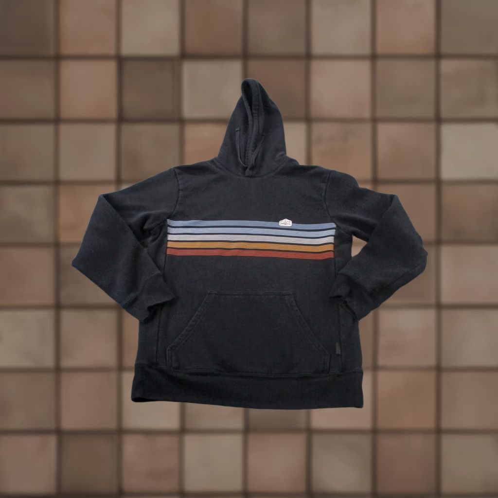 Patagonia Patagonia Hoodie Mens S Black Striped Logo Vintage Knit Zip Hooded Pockets Thermal Pullover Shirt Size US S / EU 44-46 / 1 - 1 Thumbnail