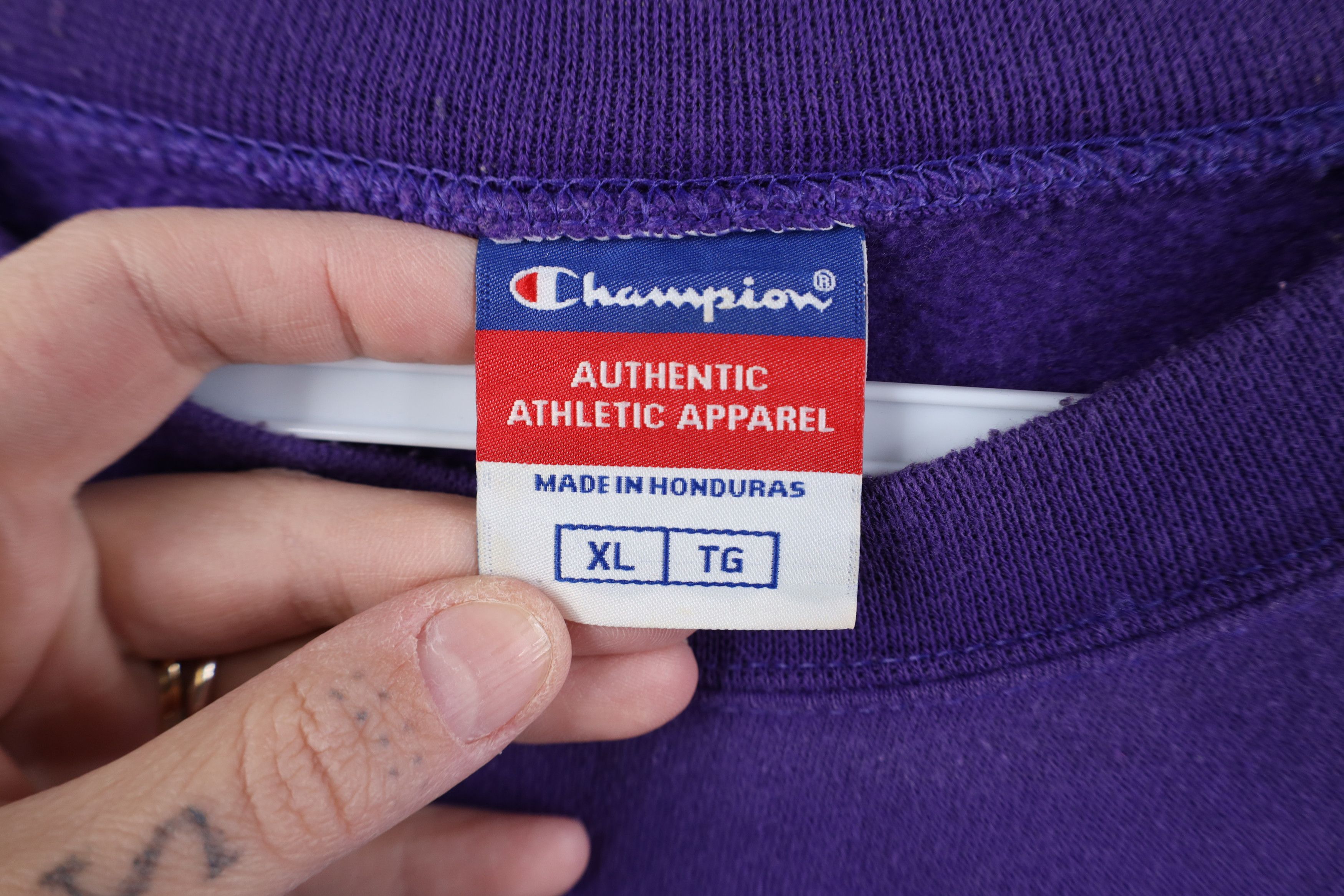 Champion Vintage 90s Champion Blank Crewneck Sweatshirt Purple Size US XL / EU 56 / 4 - 9 Thumbnail