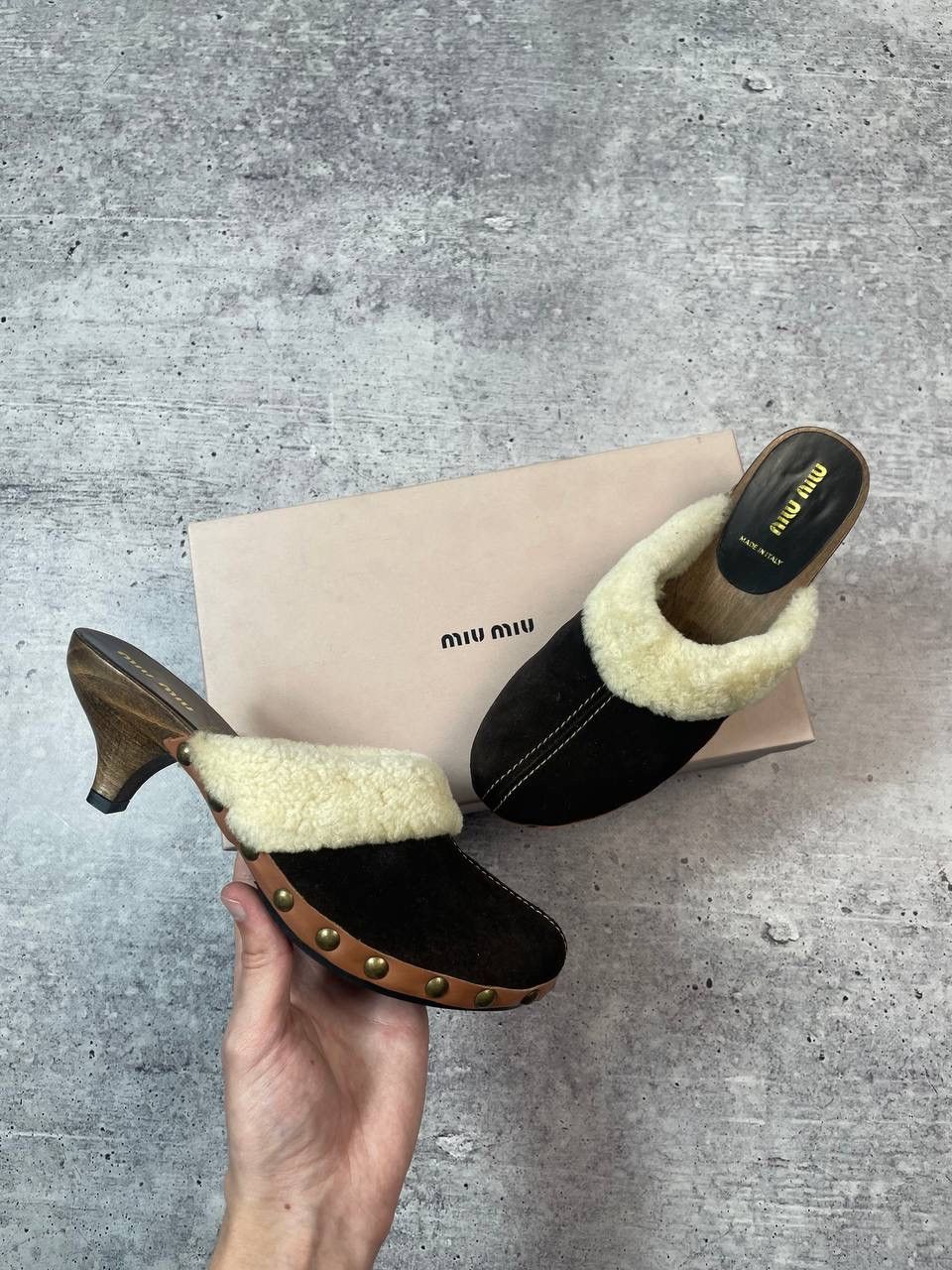 Miu Miu New Vintage 00s Miu Miu Archive Clog Mule Kitten Heels Y2K Size US 6.5 / IT 36.5 - 1 Thumbnail