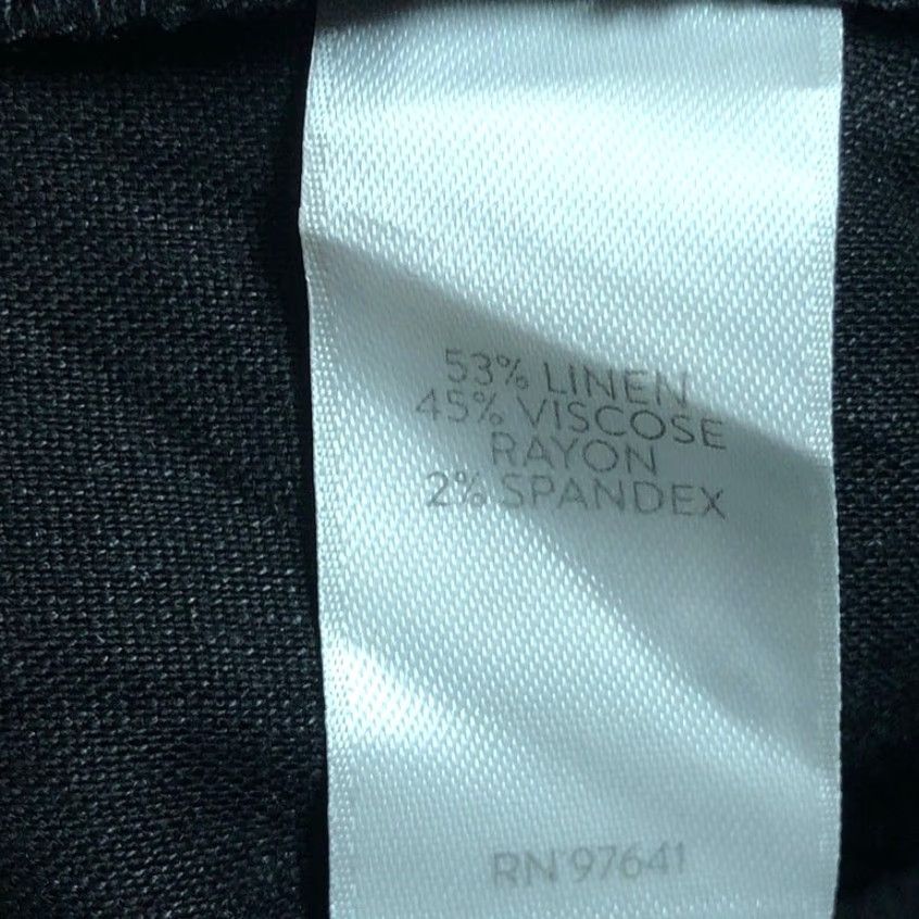 J. Jill J. Jill Womens Pants Black High Rise Pull On Linen Blend Stretch Large Tall Pants Knit/Canvas Straight Inseam 28.5 in Mens Women Girls Boys Size 36" / US 14 / IT 50 - 5 Thumbnail