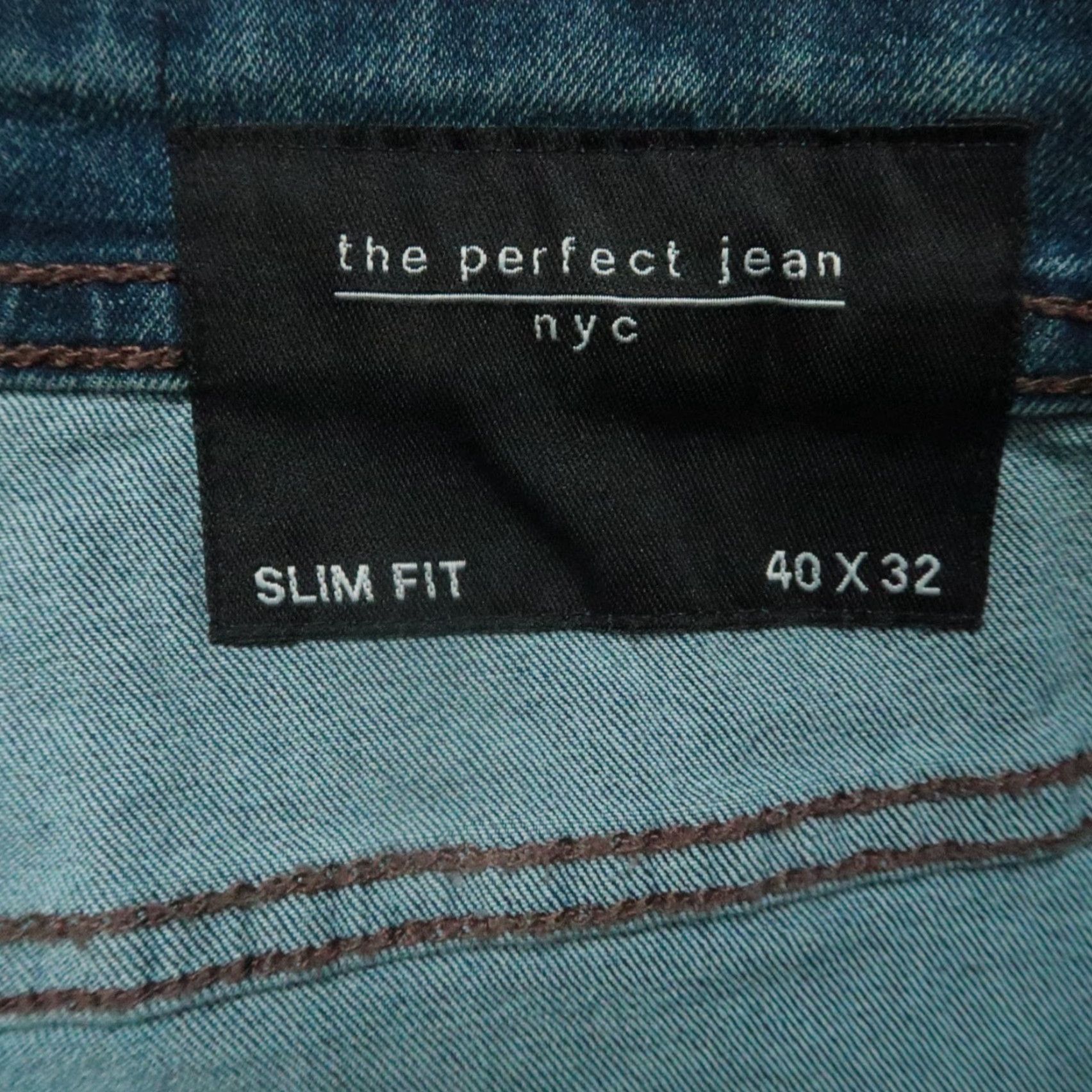 Vintage The Perfect Jean Jeans Men 40x32 Blue Slim 5-Pocket Medium Wash Whiskered NWT Vintage No Size US 40 / EU 56 - 4 Thumbnail