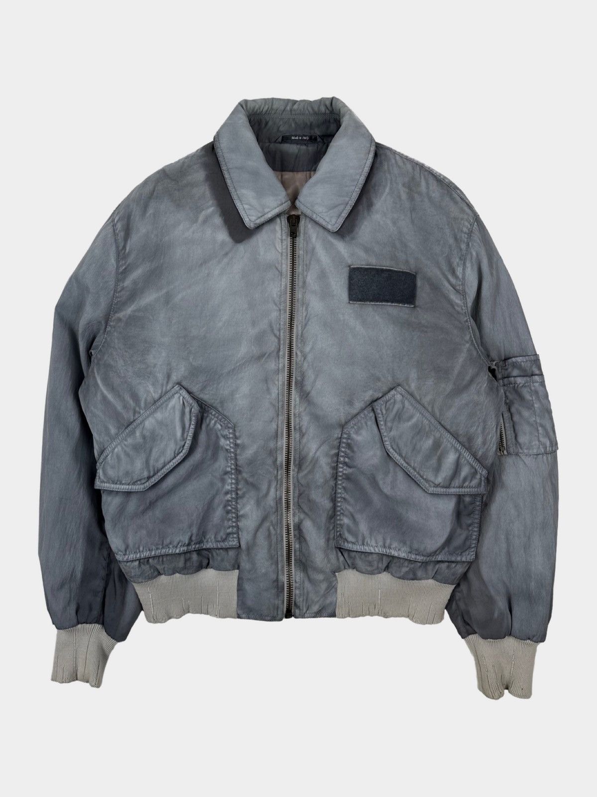 image of Maison Margiela Ss13 Washed Bomber in Grey, Men's (Size Large)