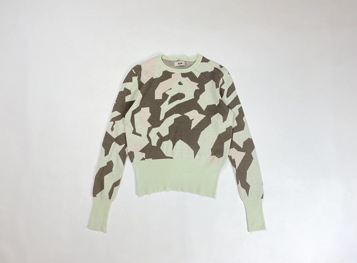 image of Acne Studios Sweater Lia Camo Wool Women's Long Sleeve (Size Medium)