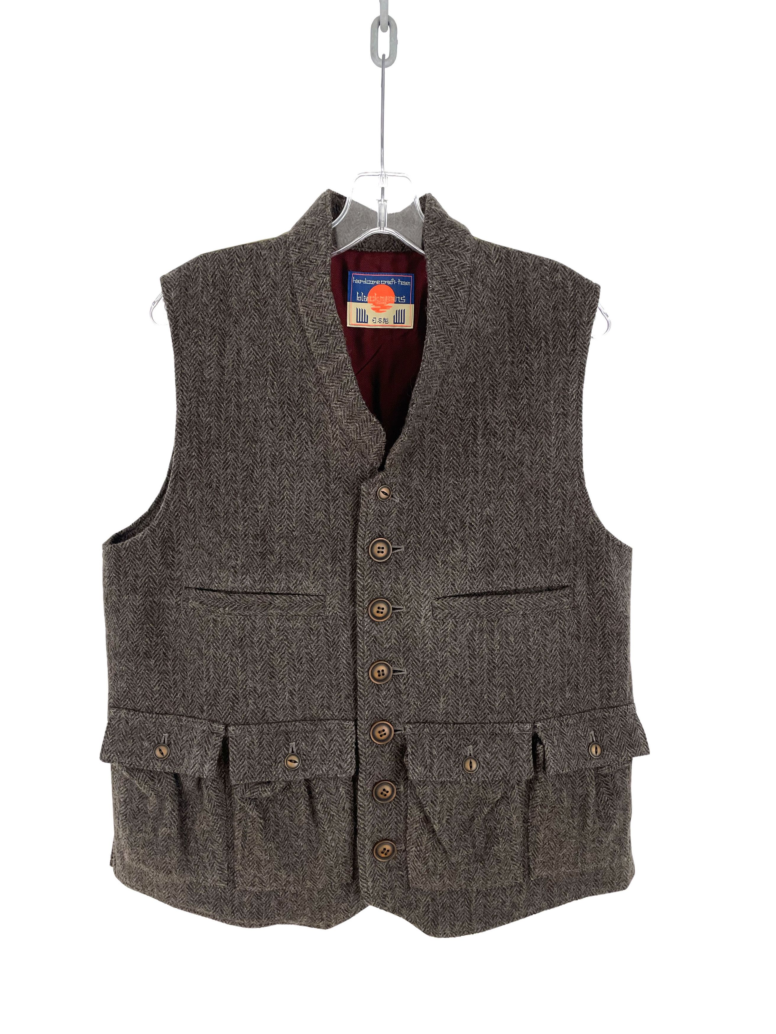 image of Blackmeans Cargo Wool Vest in Brown, Men's (Size XL)