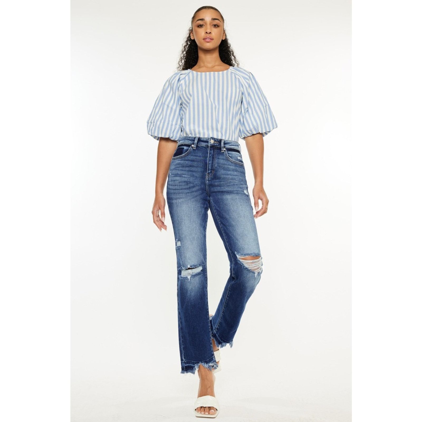 Other KanCan High Rise Distressed Slim Straight Jeans - Size 1/24 Size 24" / US 00 / IT 34 - 2 Thumbnail