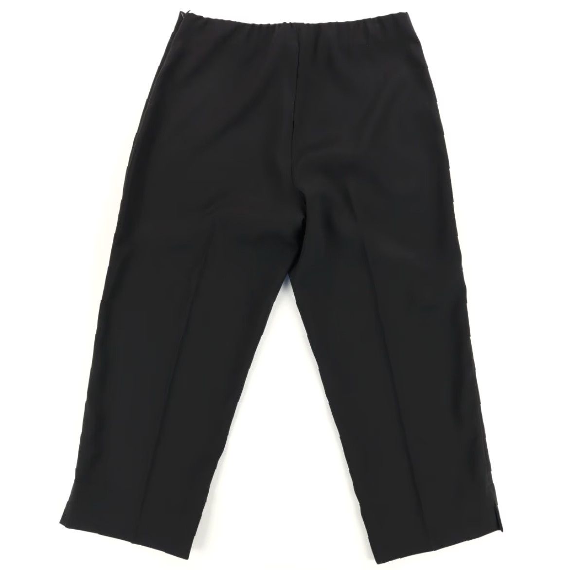 Vintage Krazy Larry Stretch Wide Leg Crop Career Pants Black Women's 6 Size 28" / US 6 / IT 42 - 4 Thumbnail