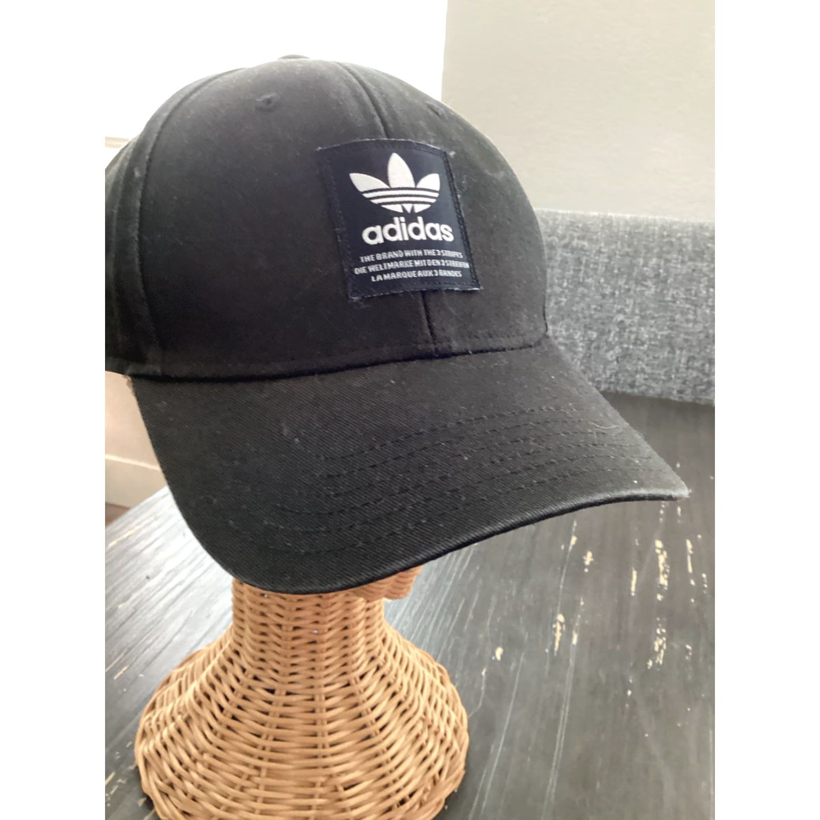 Adidas Adidas Men's Cap Hat - Black, Snap back Pattern: Solid Casual One Size Black Cotton, Polyester Knit Baseball Cap Sports, Logo Adjustable Men Size ONE SIZE - 2 Thumbnail