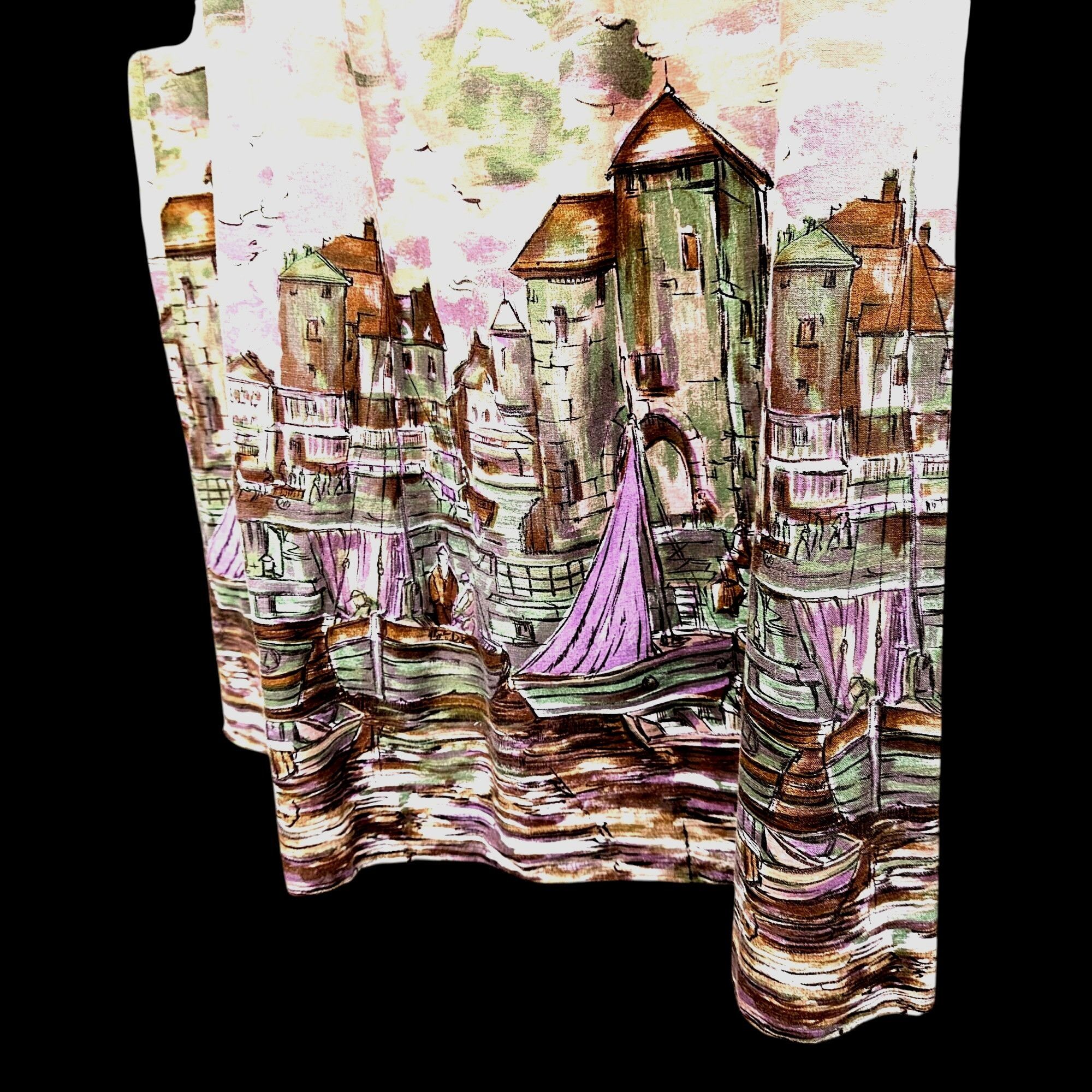 Other Lanz Originals 1980s Scenic Maxi Skirt Seine River 26"W Past Size 26" / US 2 / IT 38 - 7 Thumbnail