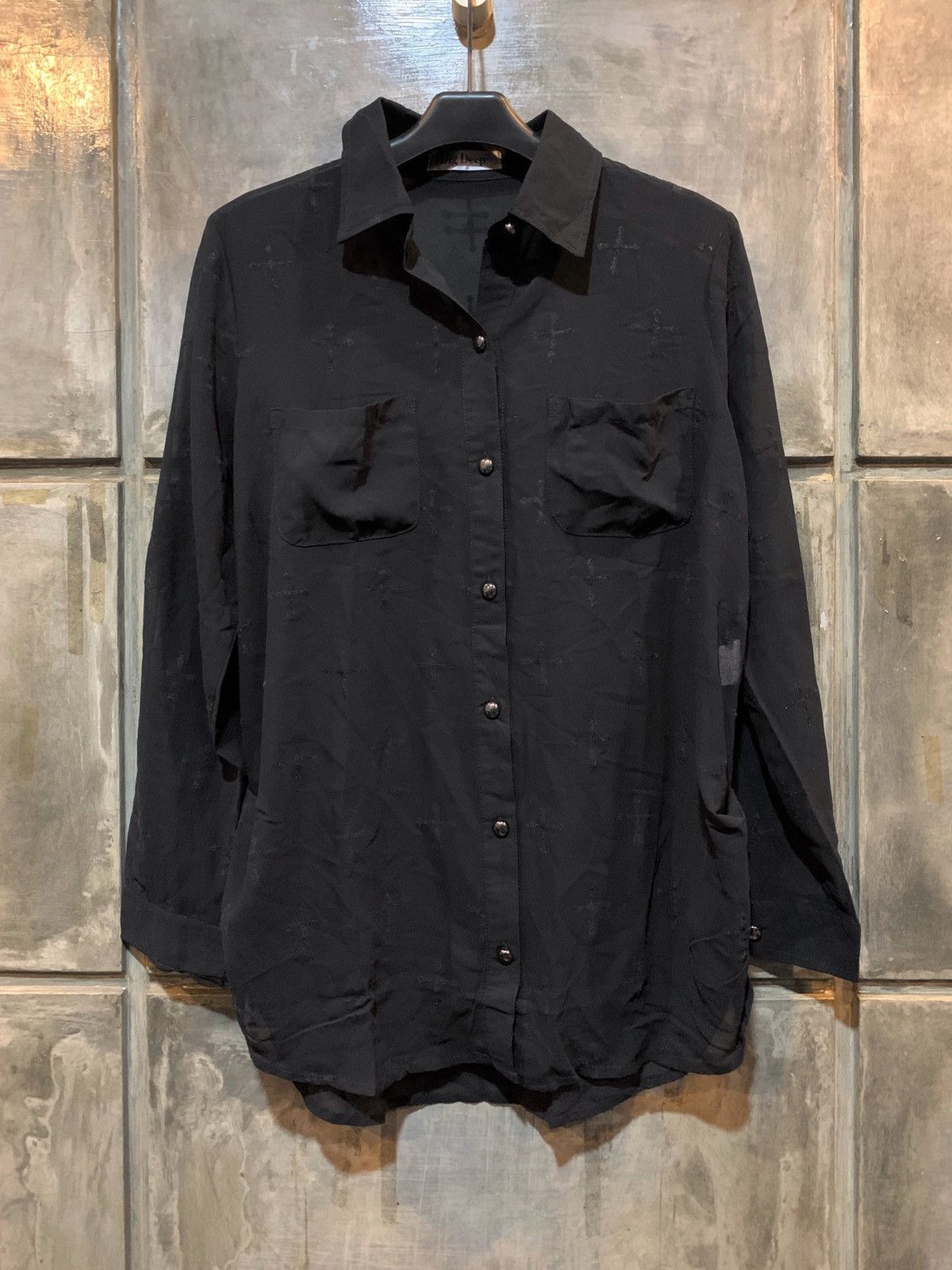 If Six Was Nine Gothic Dig Deep See Through Cross Mesh Top Size US M / EU 48-50 / 2 - 1 Thumbnail