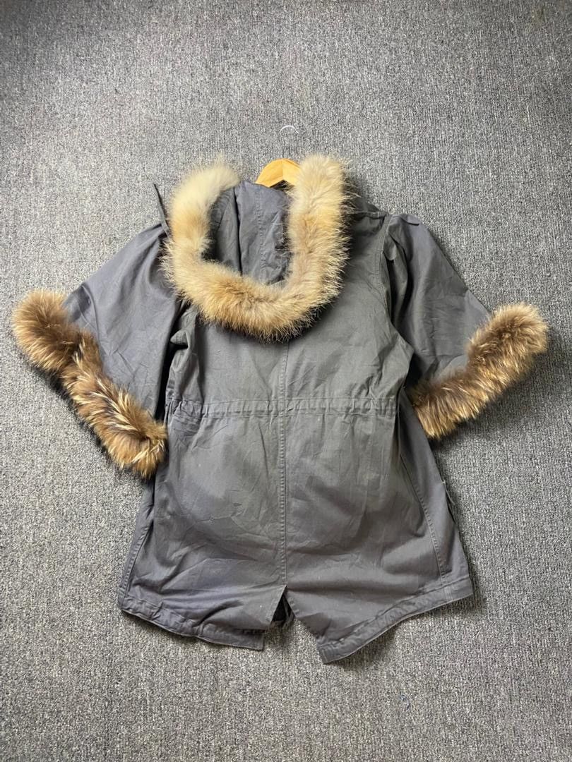 Japanese Brand En Recre Vintage Military Style Poncho with Fur (202) Size US S / EU 44-46 / 1 - 2 Thumbnail