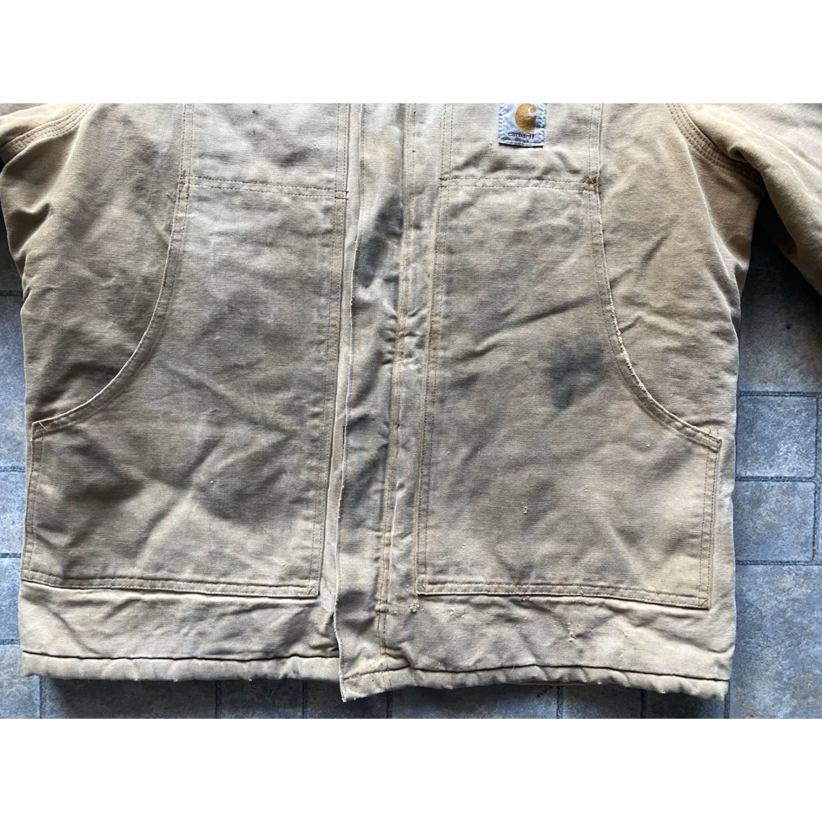 Carhartt VINTAGE Carhartt CQ186 Jacket Coat Brown 44 Men Damaged Flaws USA Made Jacket Coat Mens Brown 44 Vintage Damaged Size US S / EU 44-46 / 1 - 3 Thumbnail