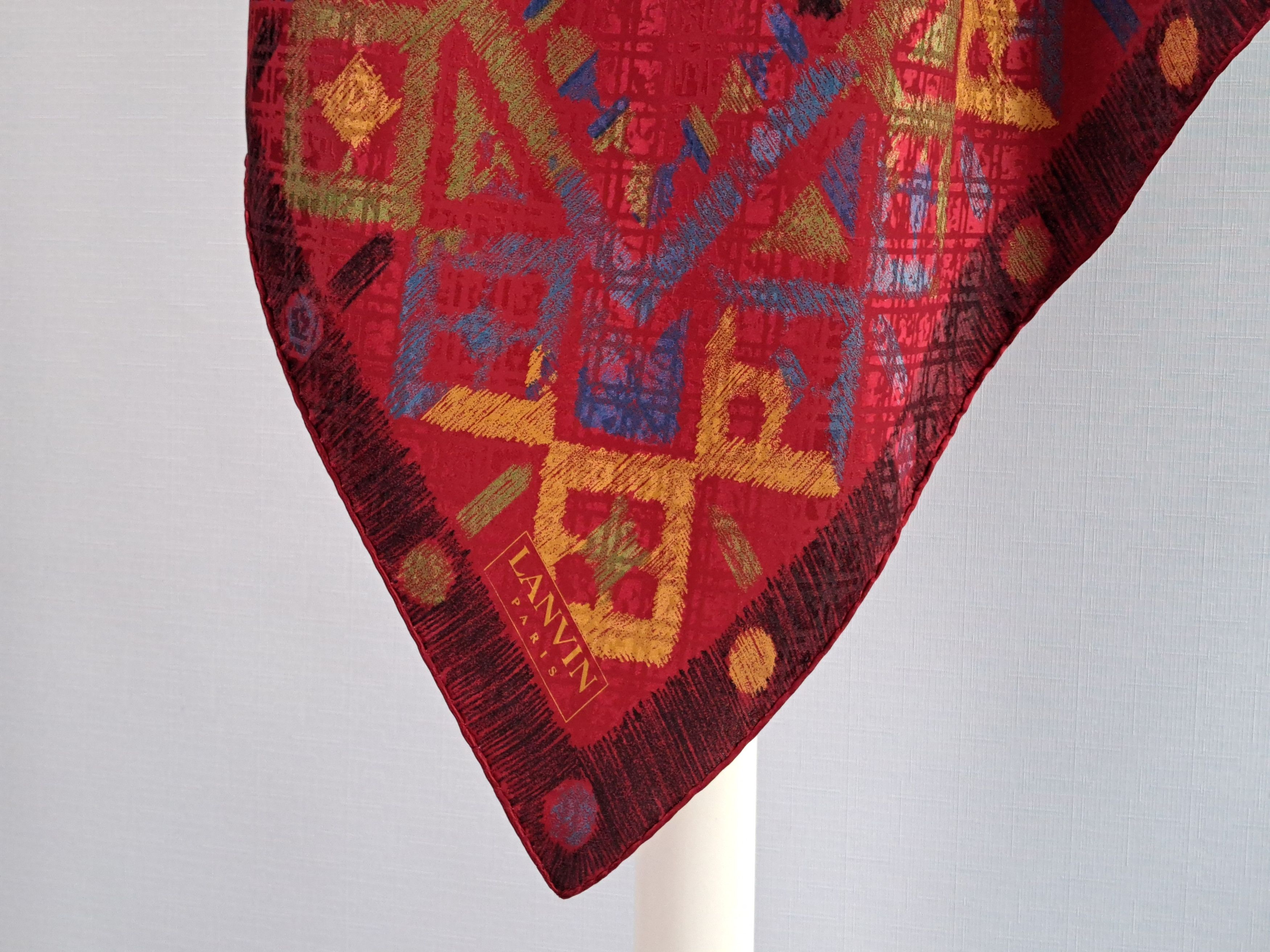 Lanvin × Vintage Vintage LANVIN Aztec motif jacquard silk scarf. Size ONE SIZE - 12 Thumbnail