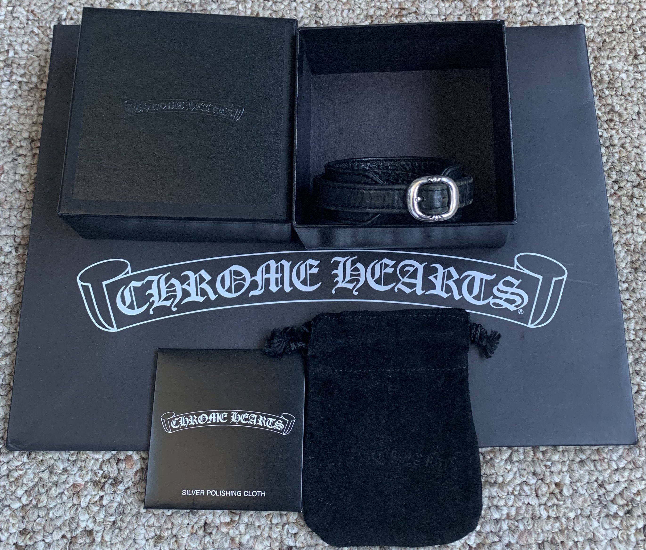 Chrome Hearts Chrome Hearts Adjustable Leather Silver Gunslinger Bracelet Size ONE SIZE - 15 Thumbnail