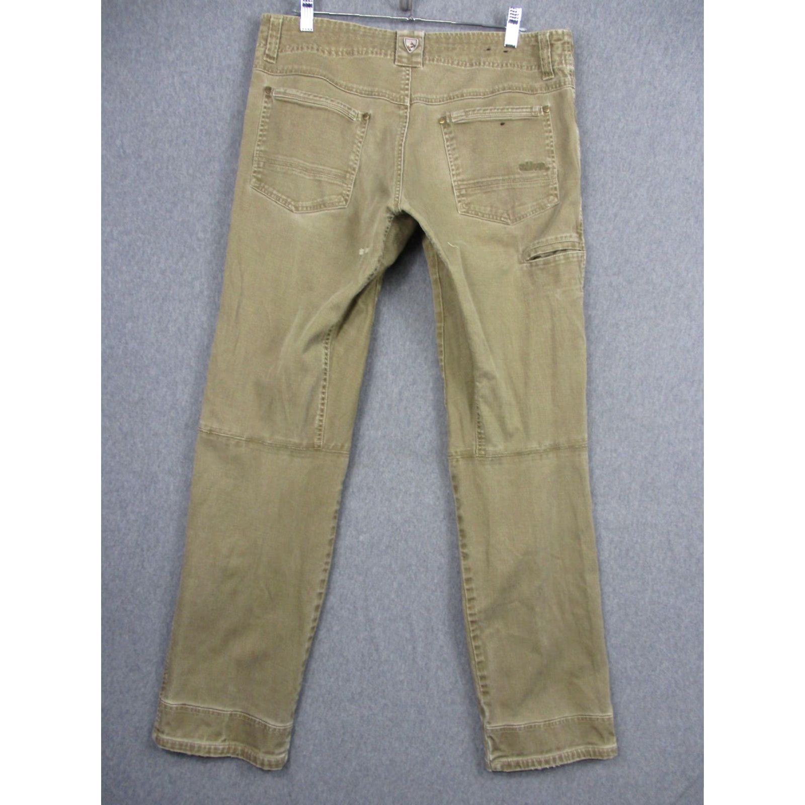 Vintage Kuhl Easy Rydr Pants Mens 33x32 Brown Canvas Outdoor Workwear Stretch Khakis Straight Front Regular Mens Size US 33 - 6 Thumbnail