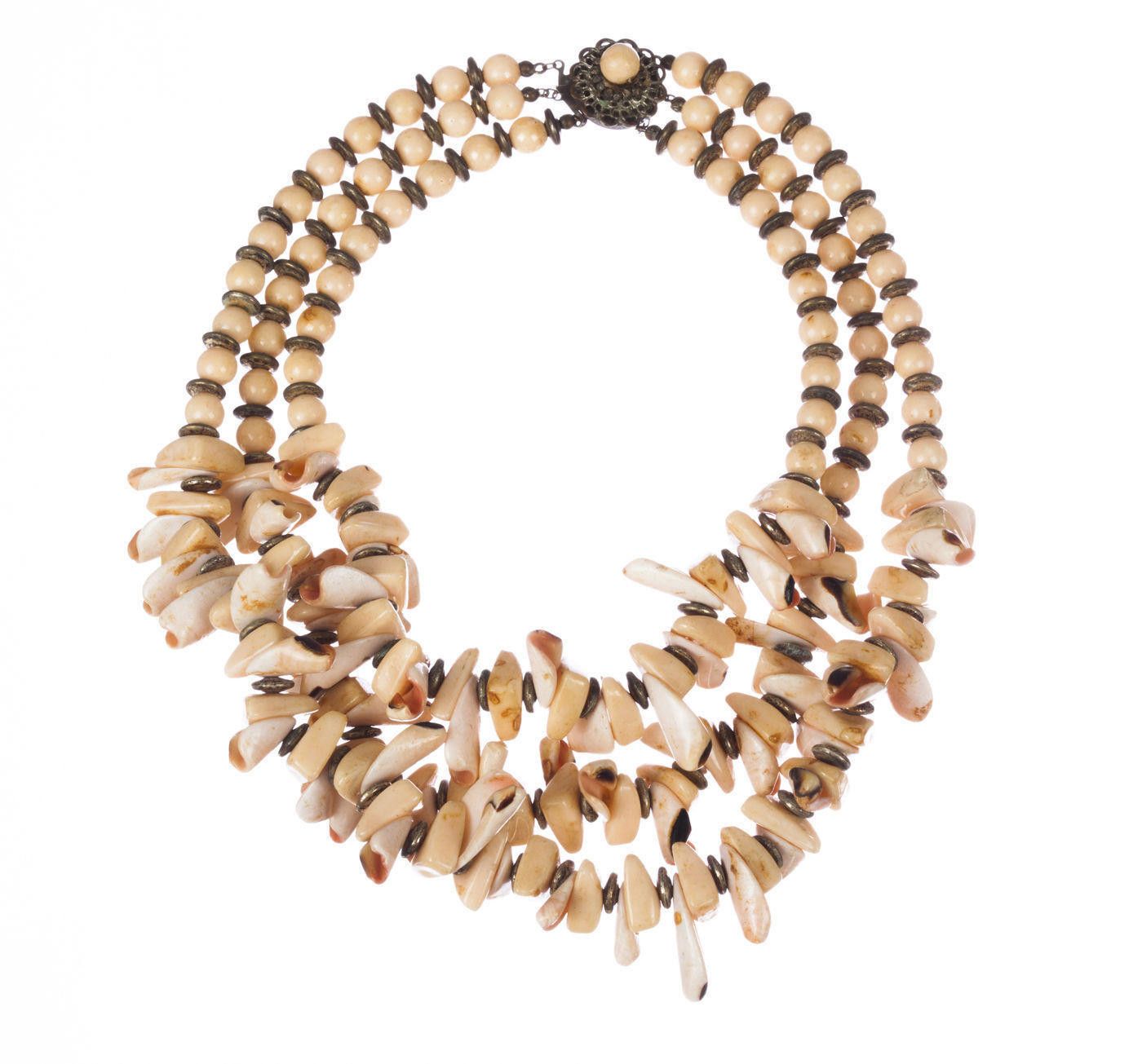 Designer Miriam Haskell Shell Bead Necklace Size ONE SIZE - 1 Thumbnail