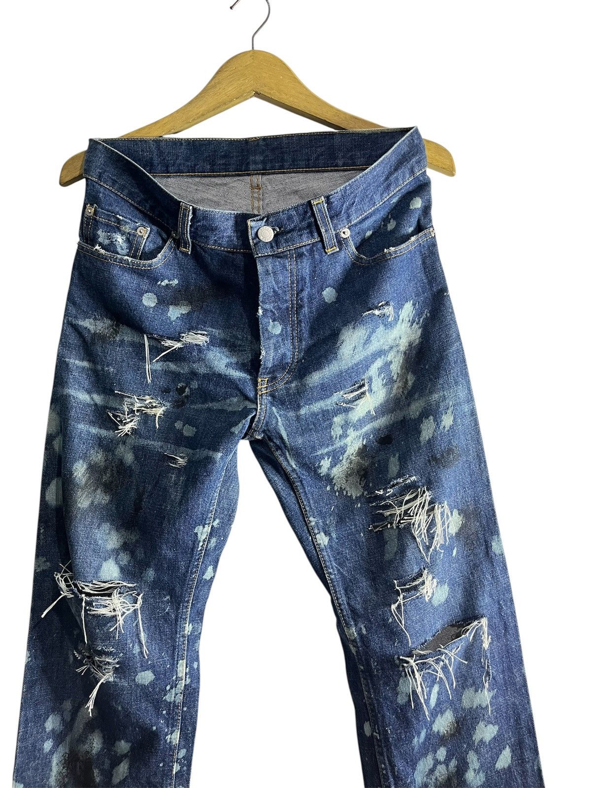 Helmut Lang Helmut lang paint acid distressed raw denim Size US 31 - 3 Thumbnail